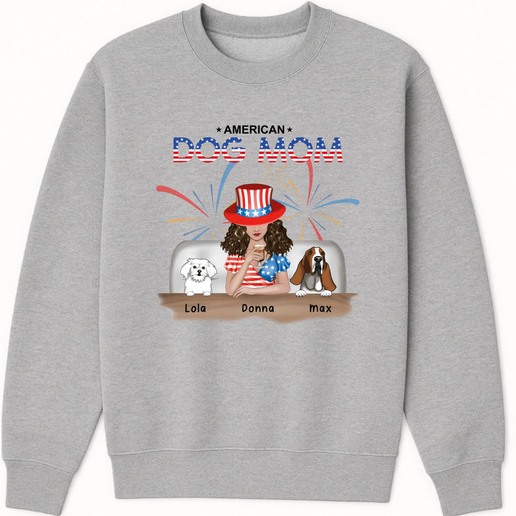 American Dog Mom Sweatshirt hero product mockup