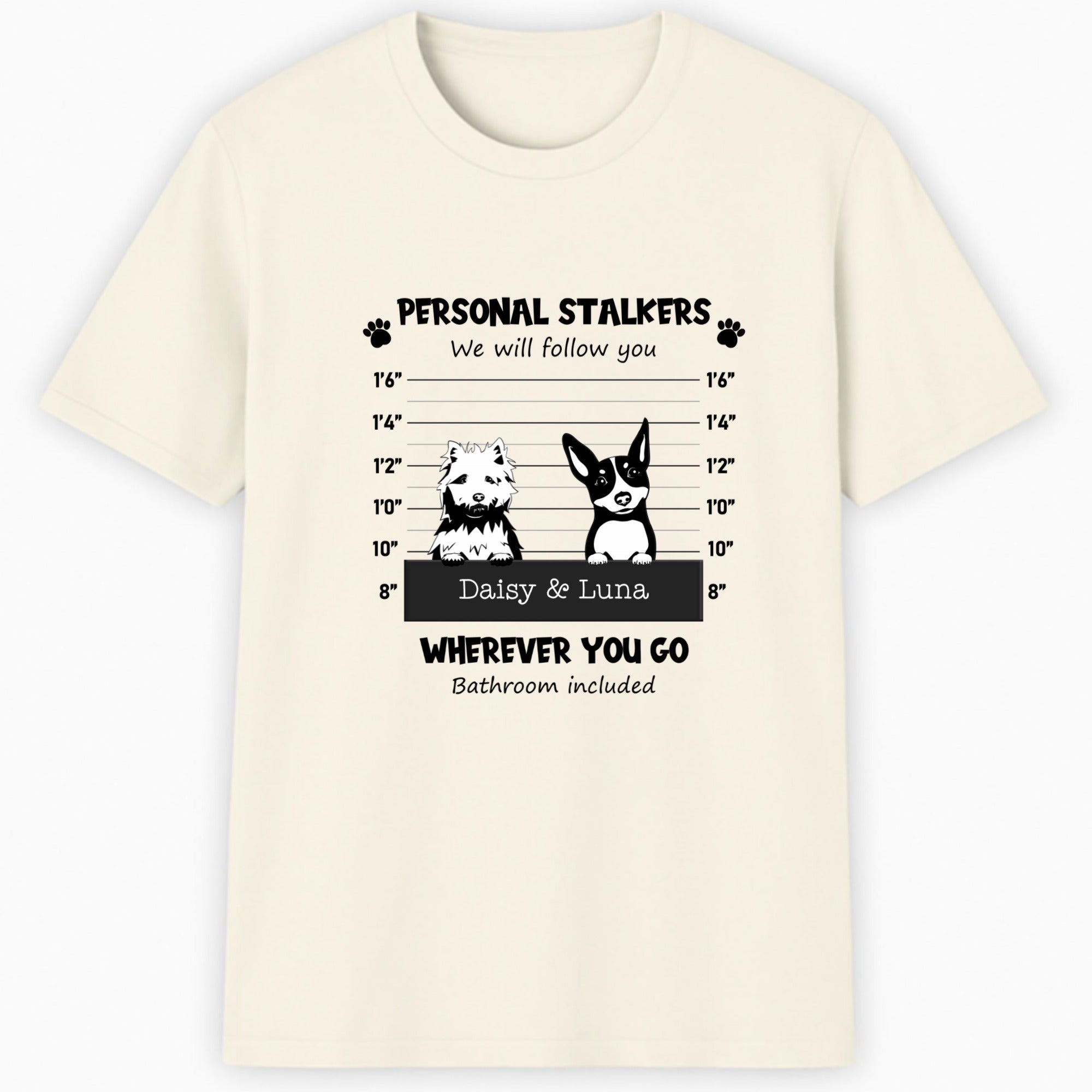 Personal Stalker - Dogs Black and White Classic T-Shirt hero product mockup