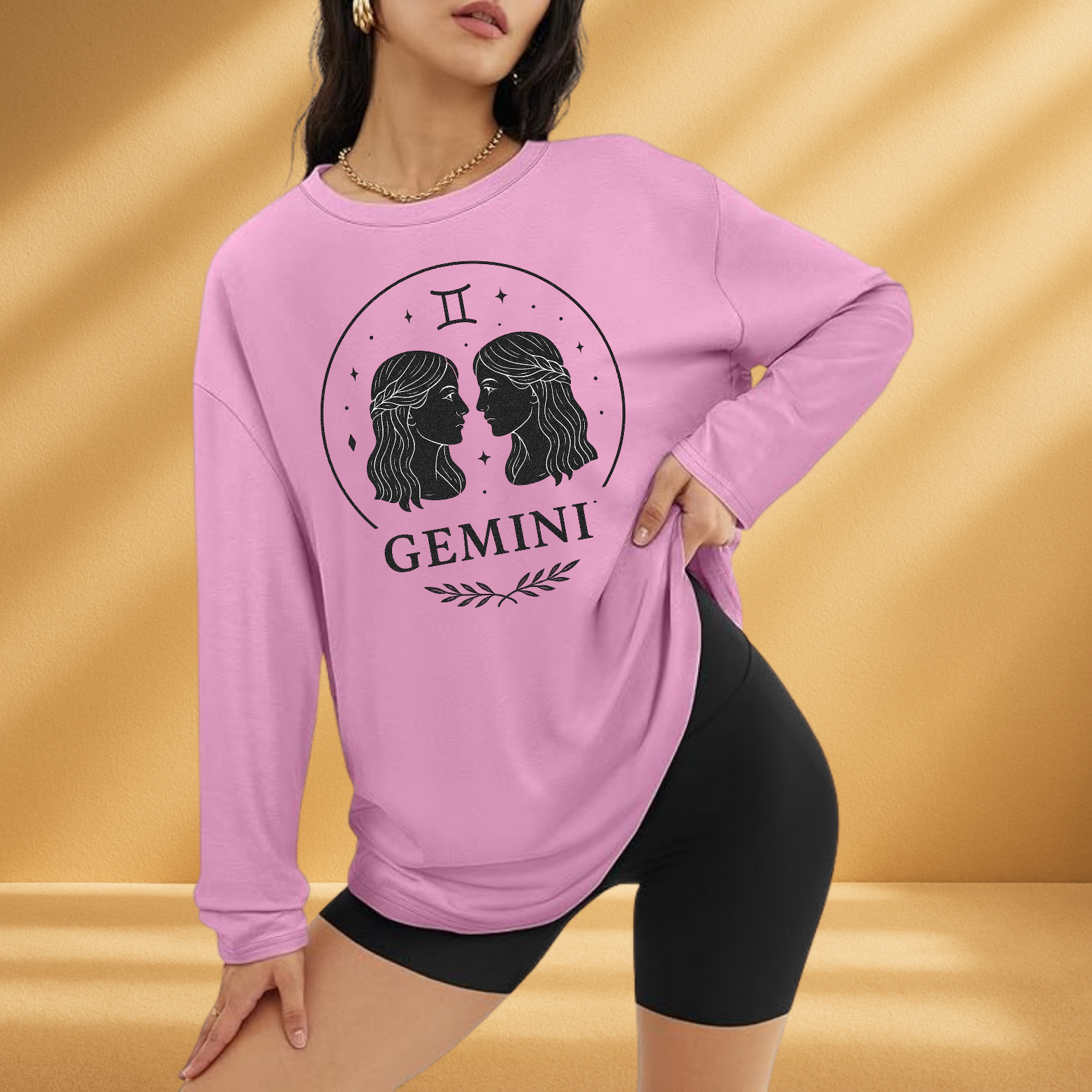 Gemini Long Sleeve Tee – Zodiac Astrology Horoscope Graphic Shirt