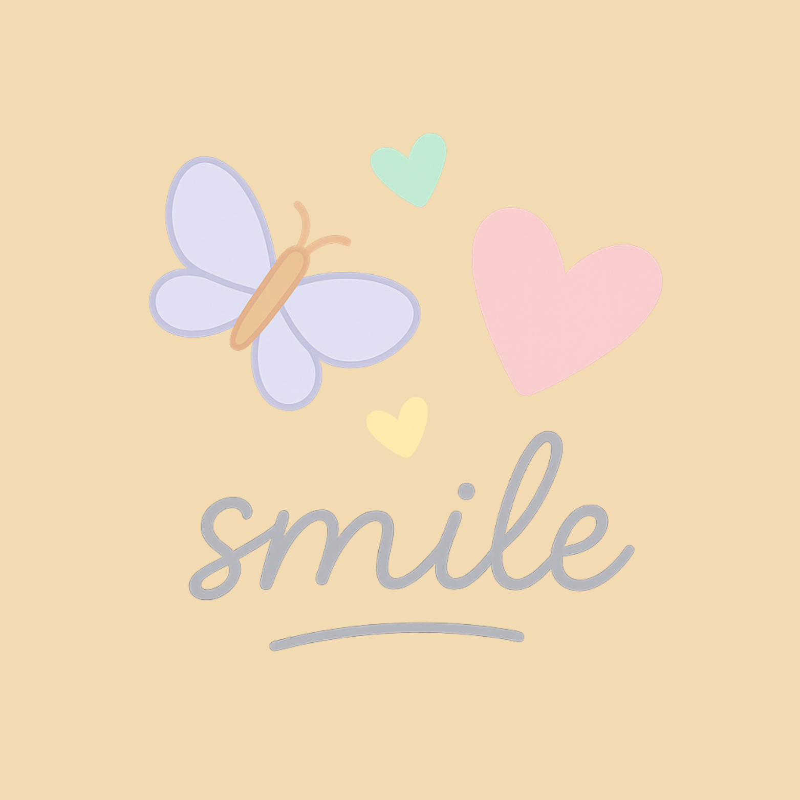 Smile Hoodie – Cute Pastel Butterfly Heart Graphic Sweatshirt – Positive Aesthetic Gift