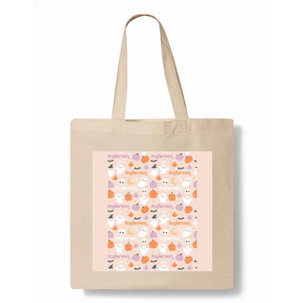 Cute Halloween Name Pattern Tote Bag hero product mockup