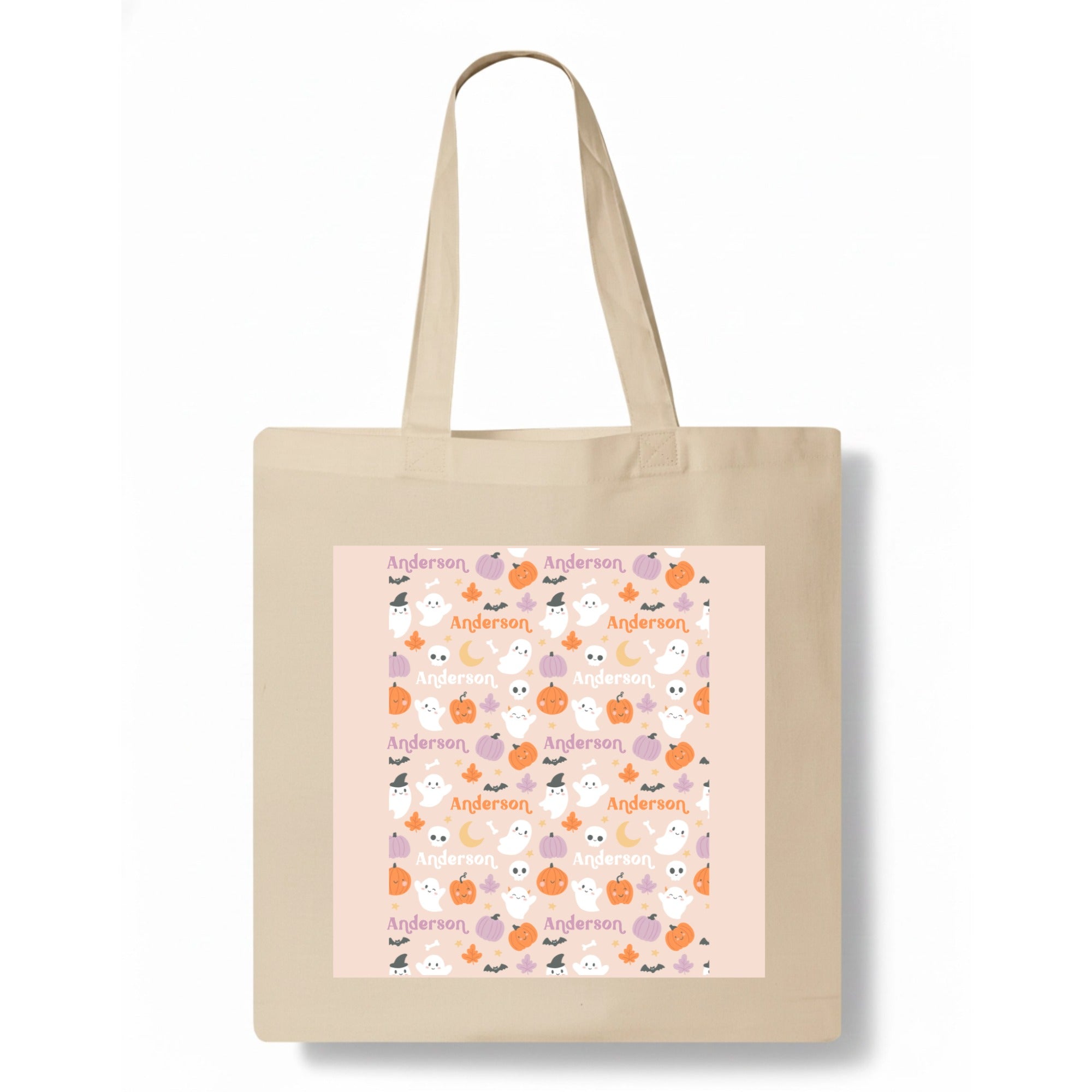 Cute Halloween Name Pattern Tote Bag hero product mockup