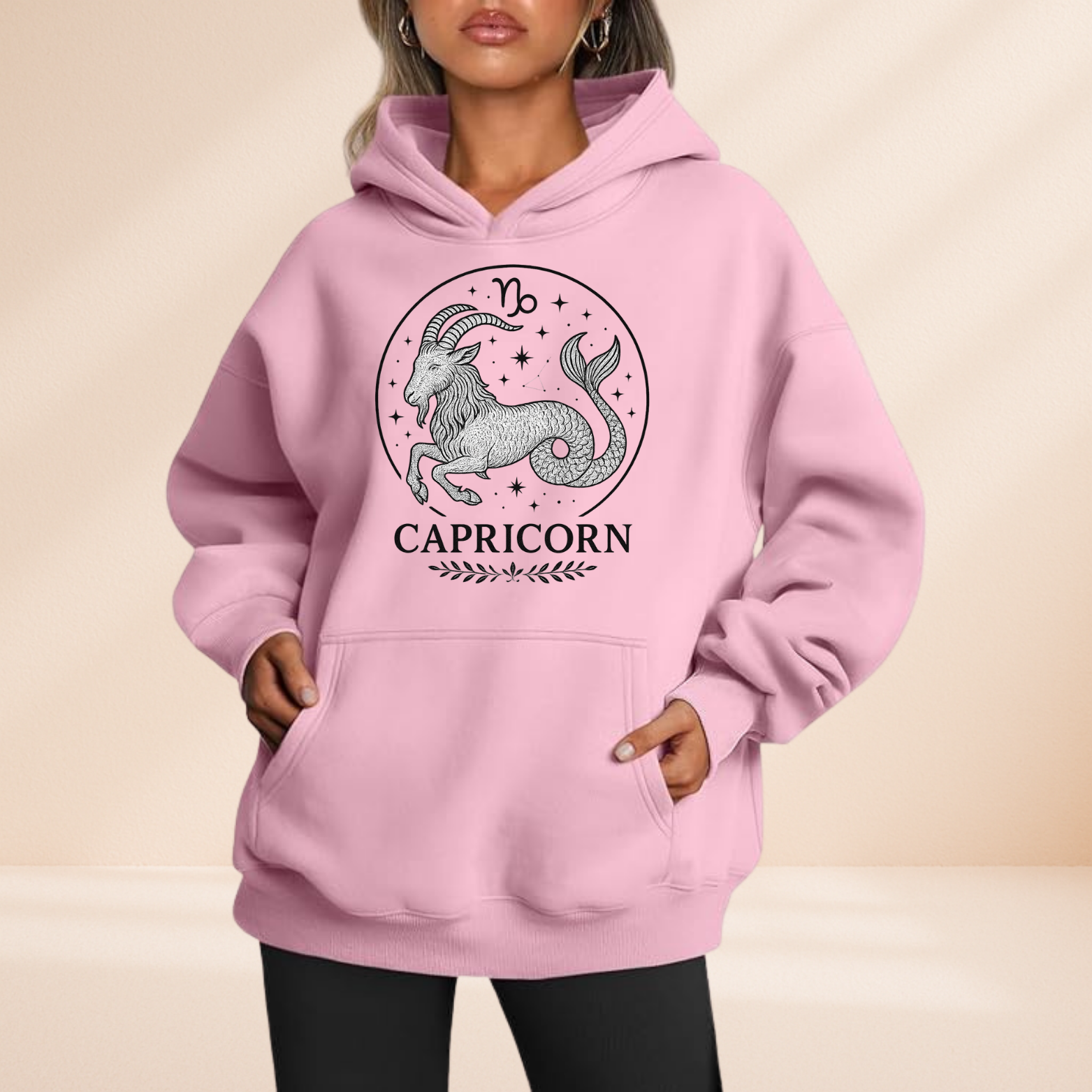 Capricorn Pullover Hoodie – Zodiac Astrology Graphic Sweatshirt – Horoscope Star Sign
