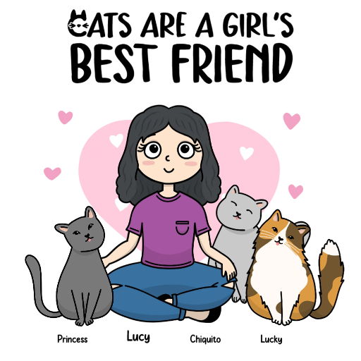 Cats are a girl's best friend Classic T-Shirt color variation 1