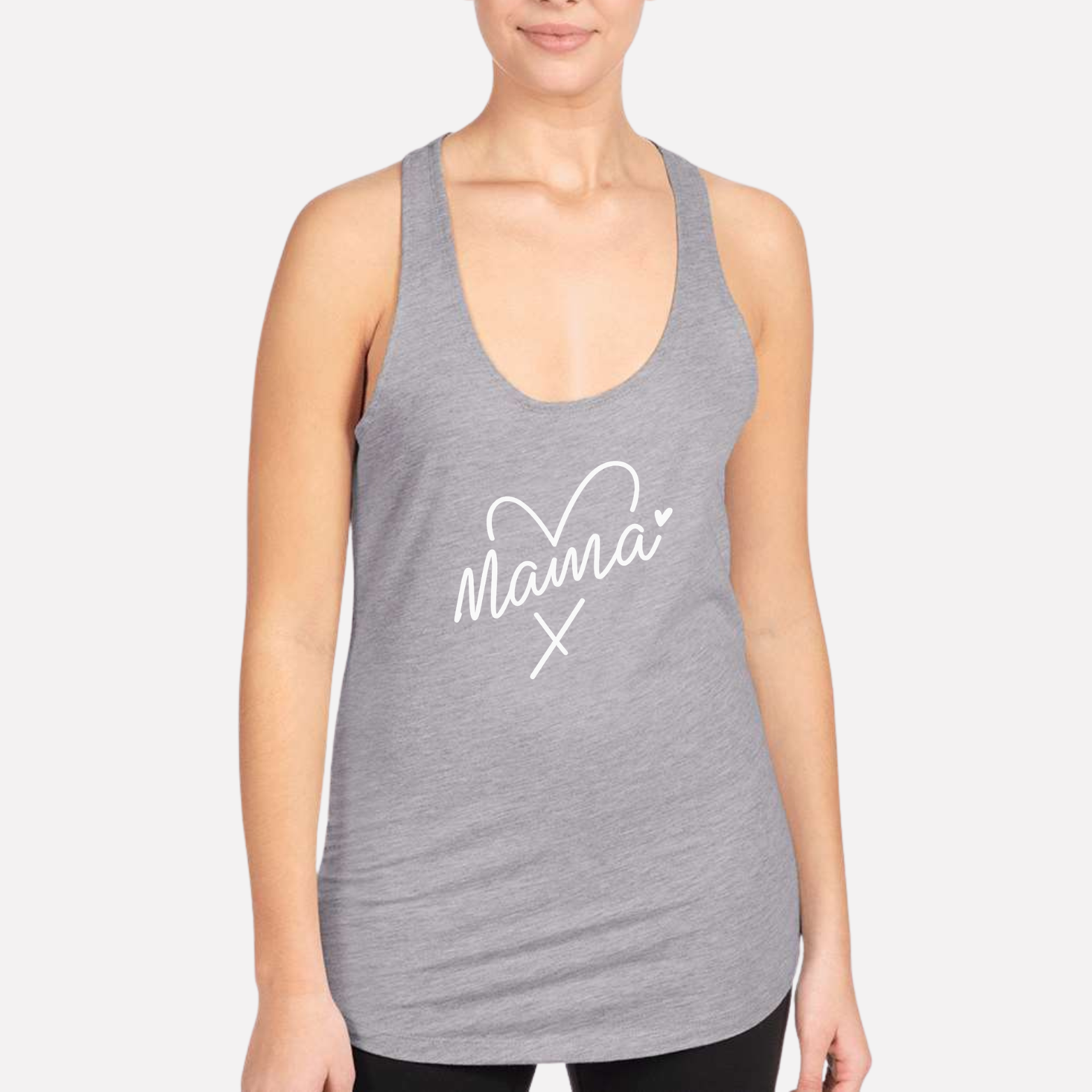 Mama Heart Women's Racerback Tank - Desert Pink back mockup