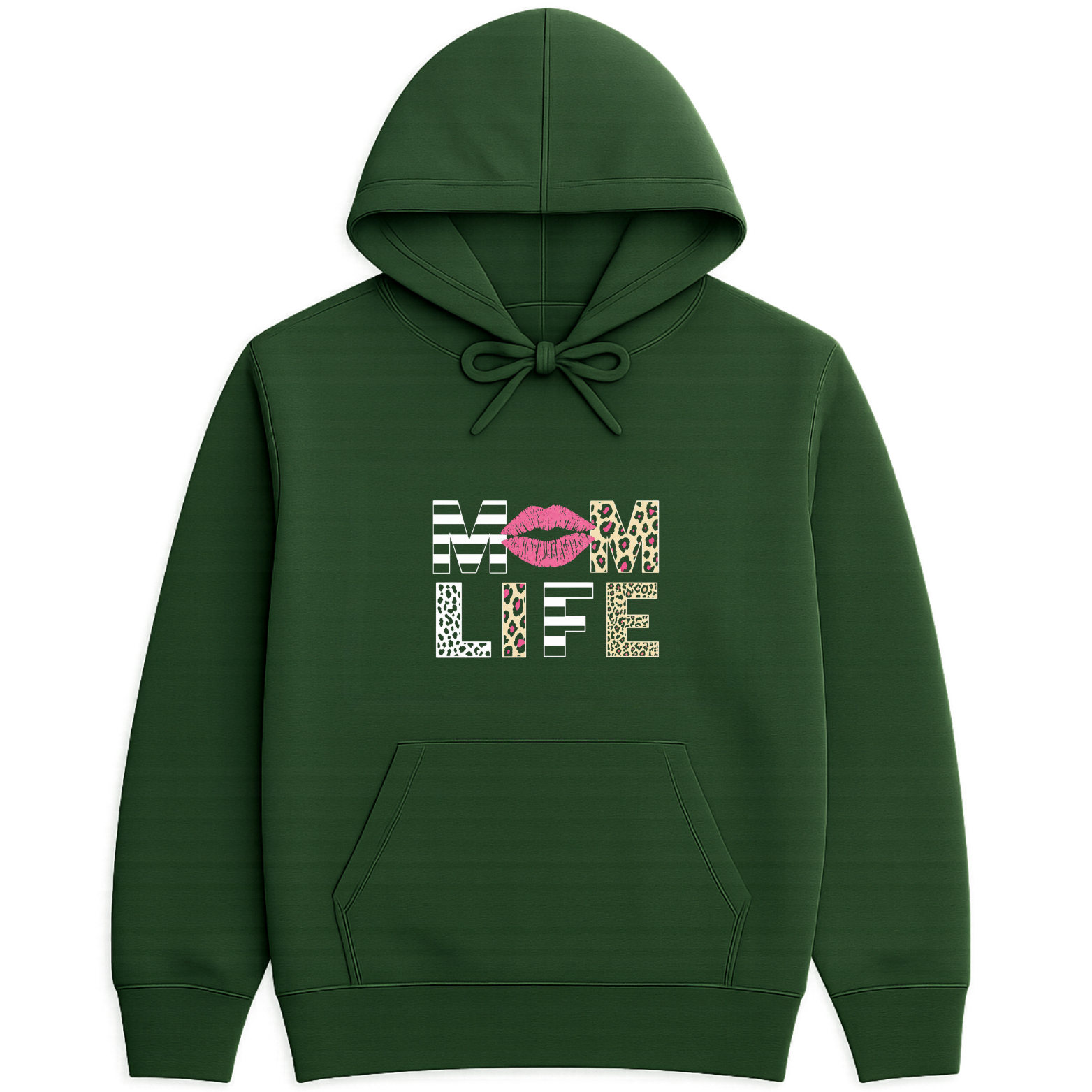 Mom Life Hoodie - Forest Green mockup
