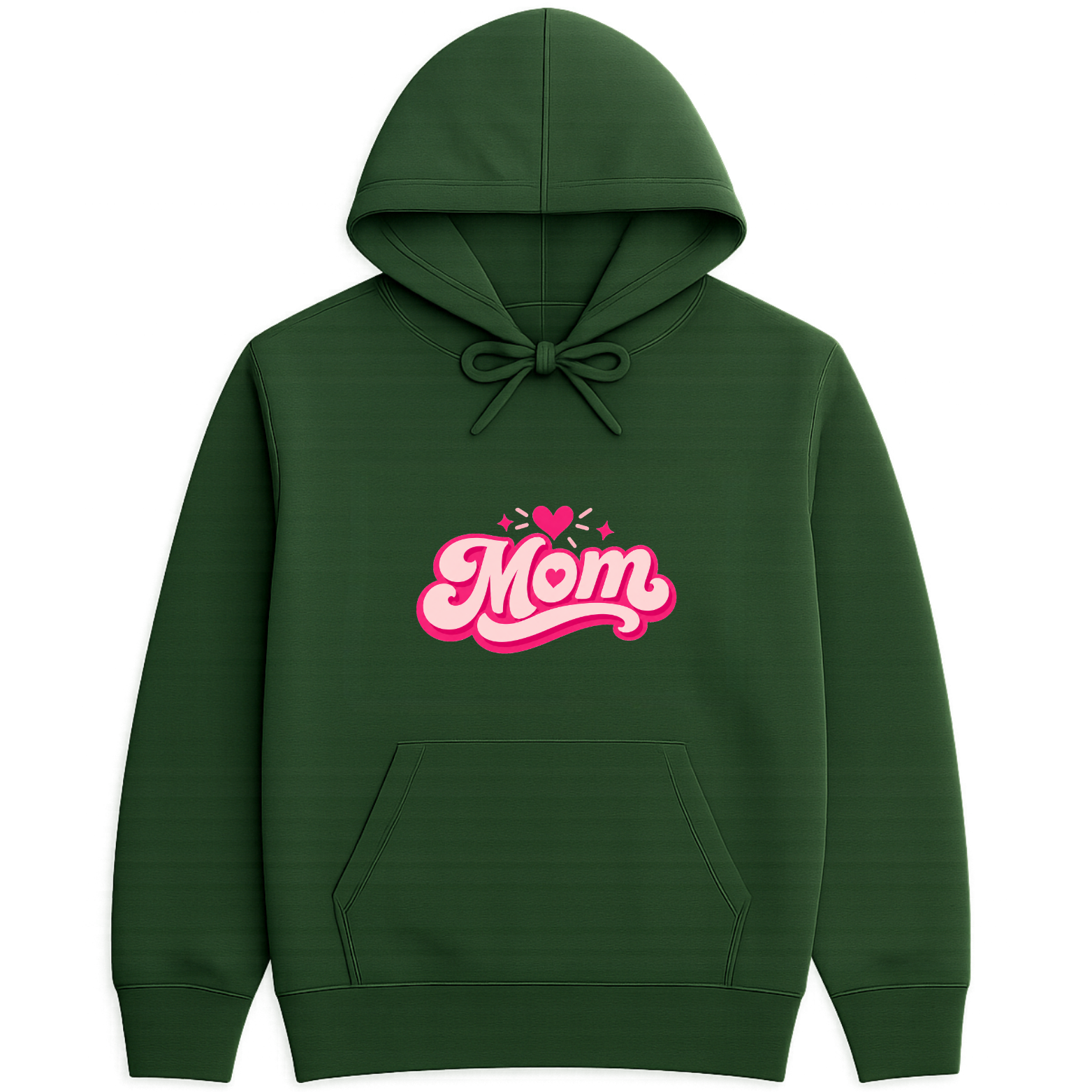 Mom Heart Hoodie - Forest Green mockup