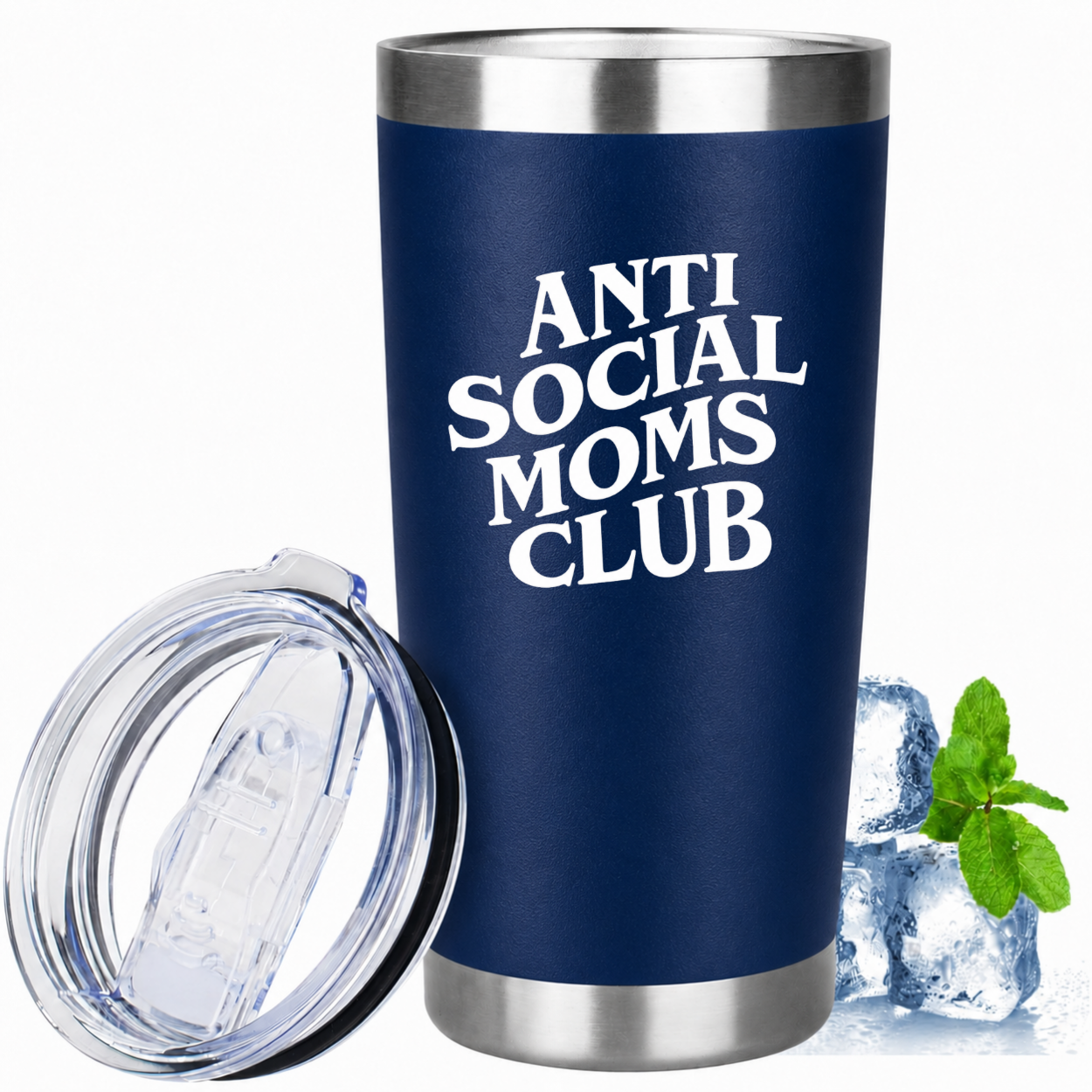 Anti Social Moms Club 20oz Tumbler - Navy mockup