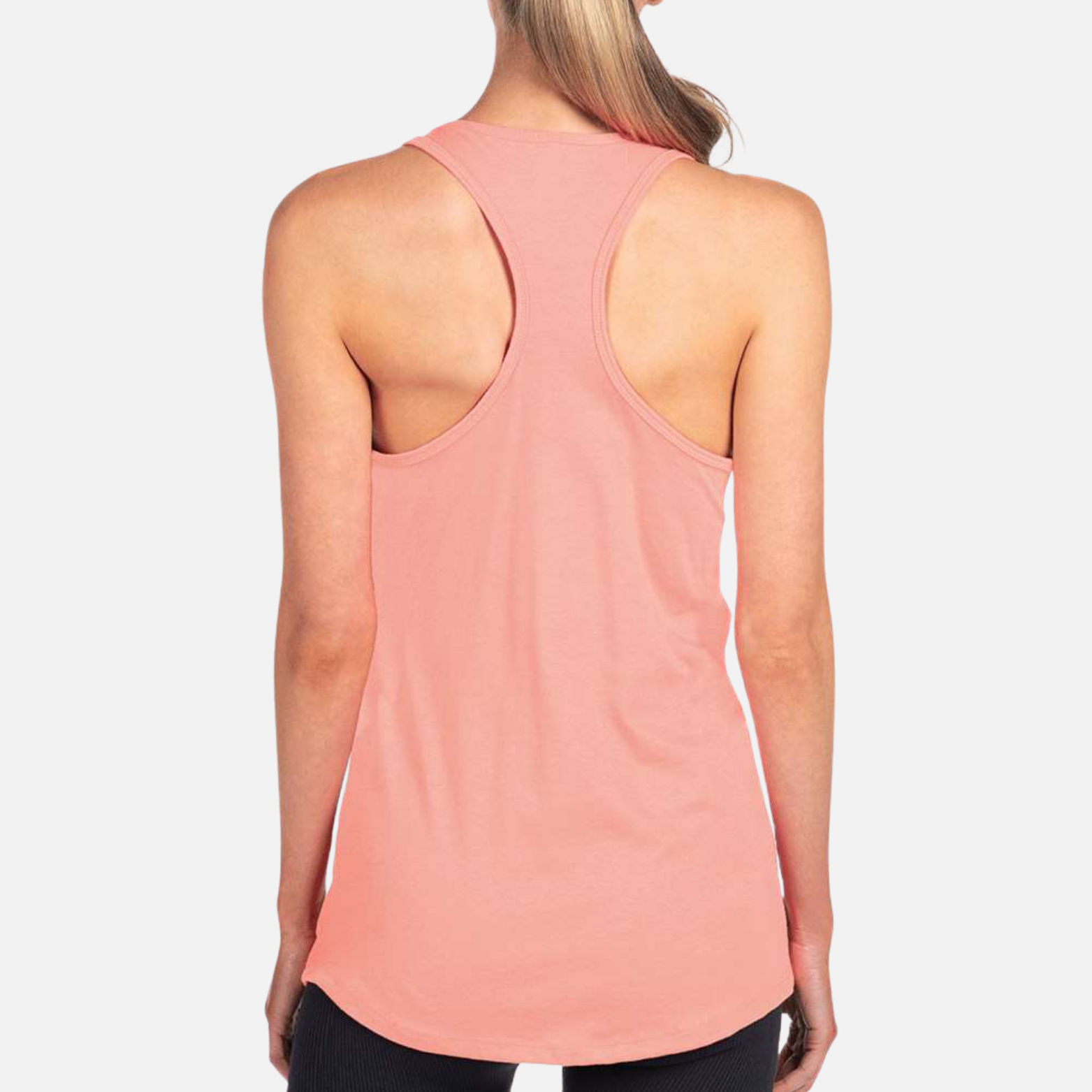 Mom The Heart Of Our Home Women's Premium Racerback Tank - Desert Pink back mockup