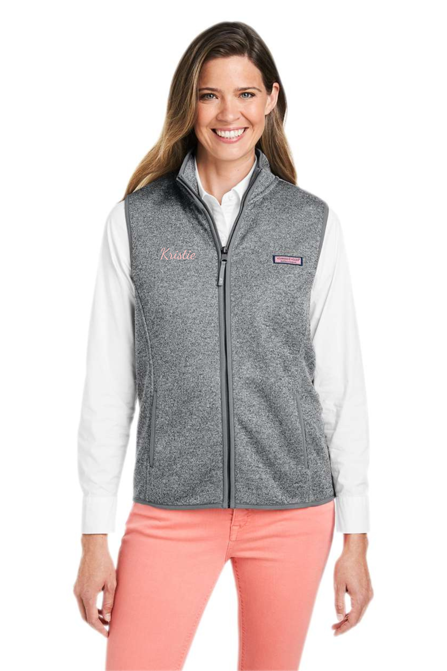 Vineyard Vines Women's Mountain Sweater Fleece Vest hero product mockup