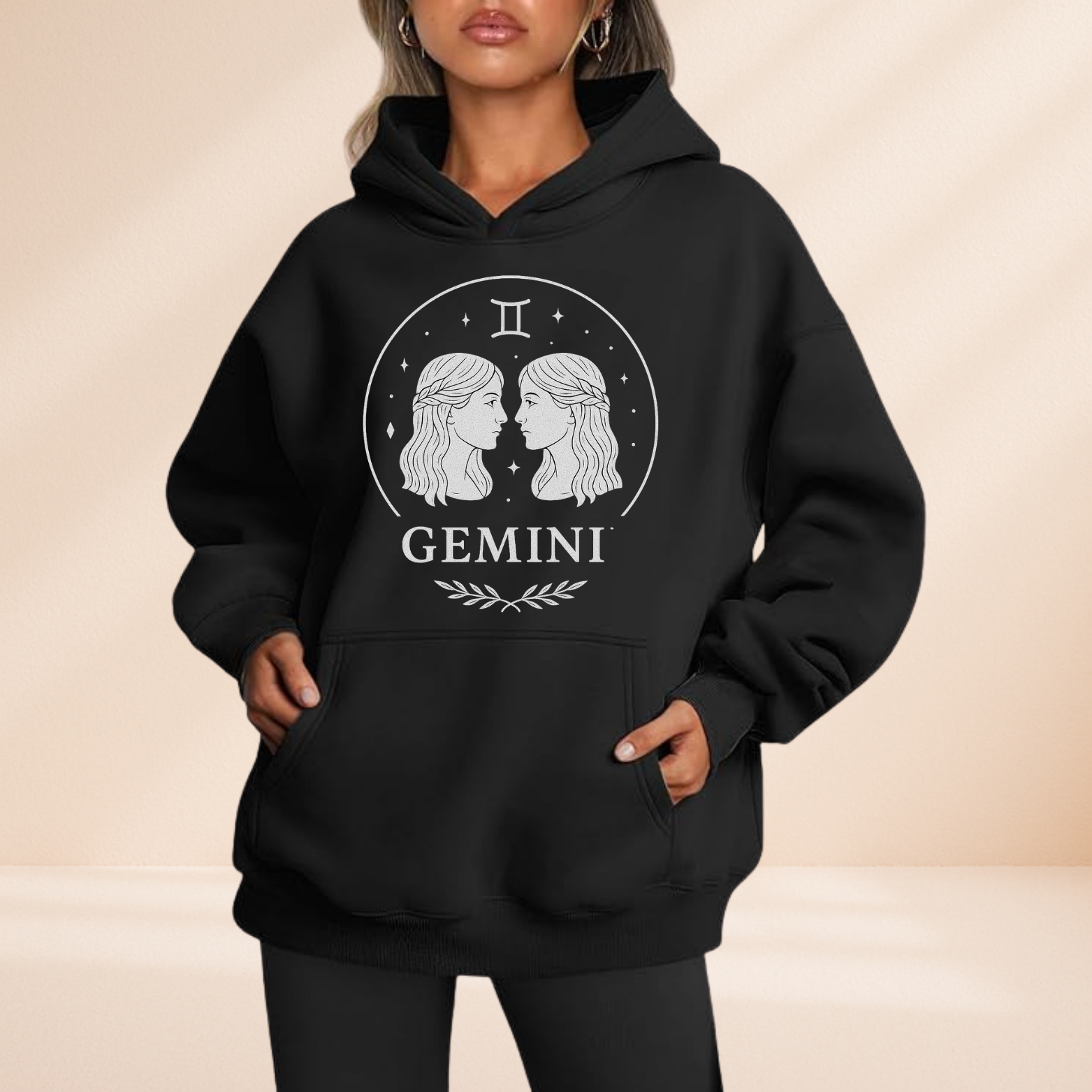 Gemini Pullover Hoodie – Zodiac Astrology Graphic Sweatshirt – Horoscope Star Sign