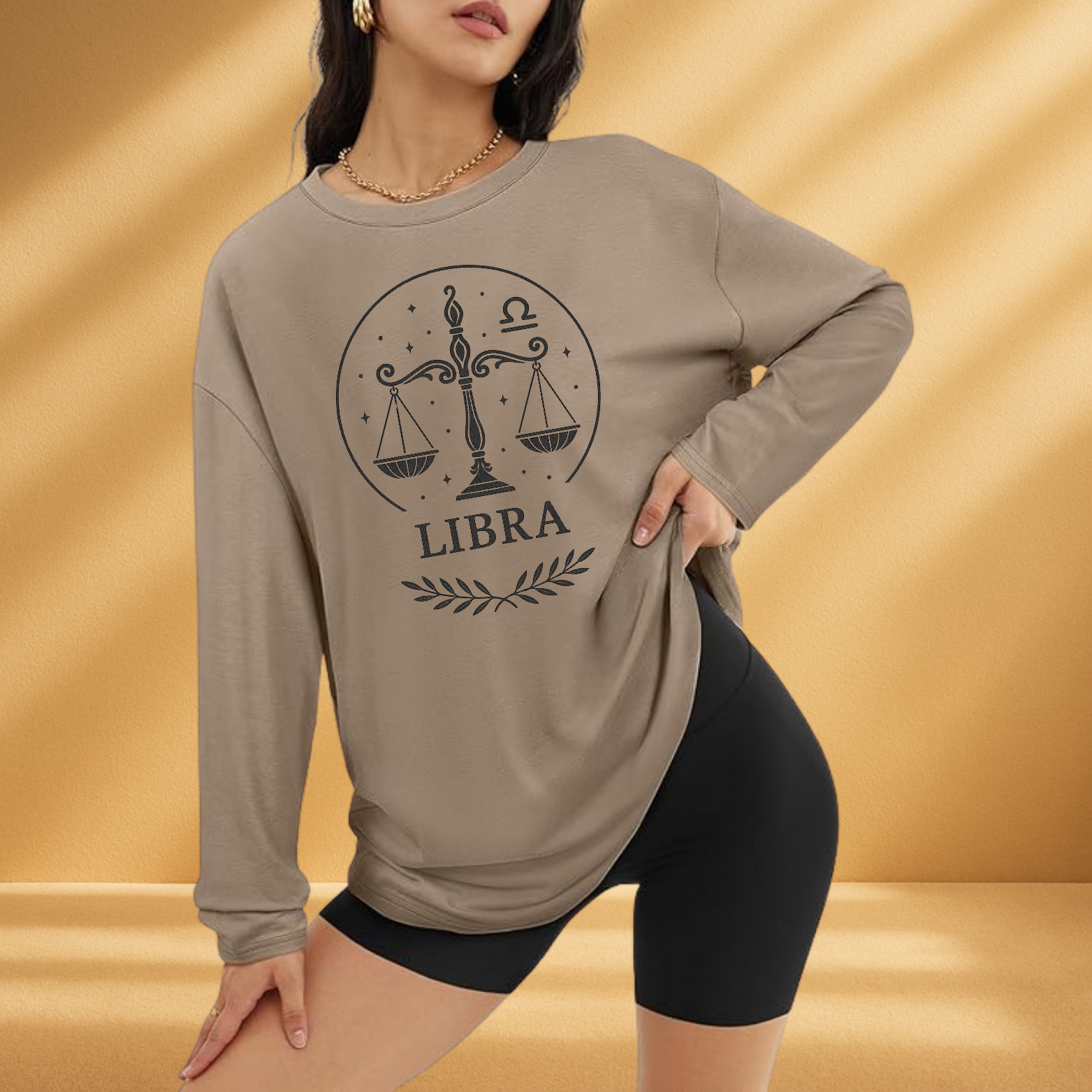Libra Long Sleeve Tee – Zodiac Astrology Horoscope Graphic Shirt