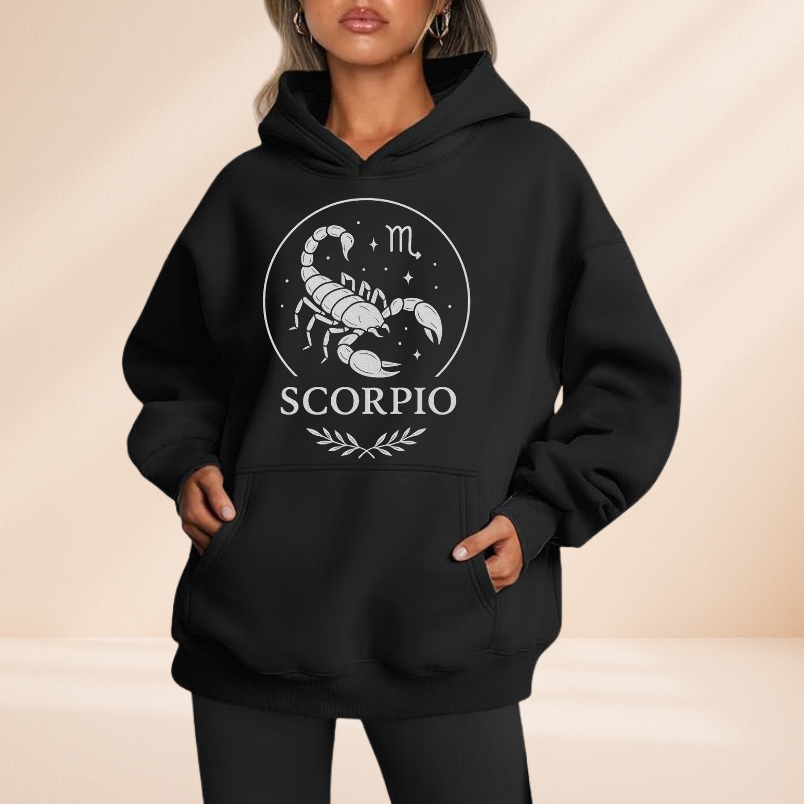 Scorpio Pullover Hoodie – Zodiac Astrology Graphic Sweatshirt – Horoscope Star Sign