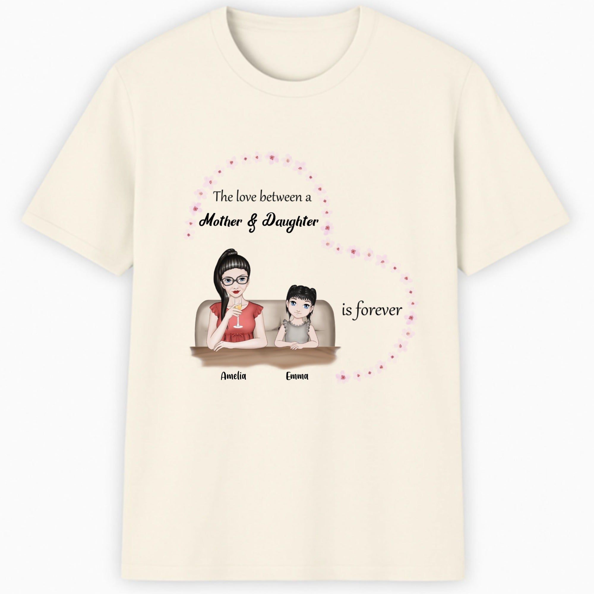 The love between a mother and daughter is forever Classic T-Shirt hero product mockup
