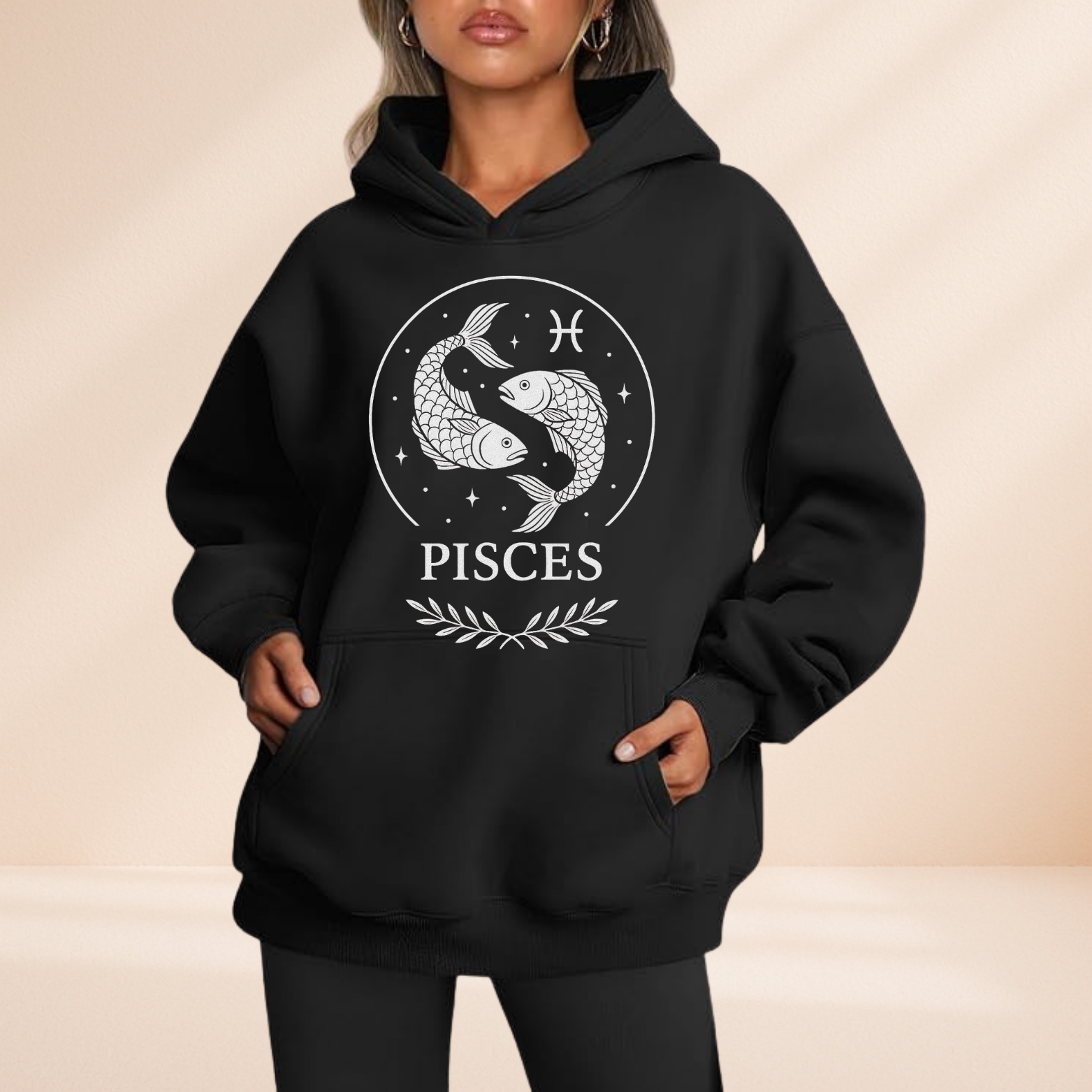 Pisces Pullover Hoodie – Zodiac Astrology Graphic Sweatshirt – Horoscope Star Sign