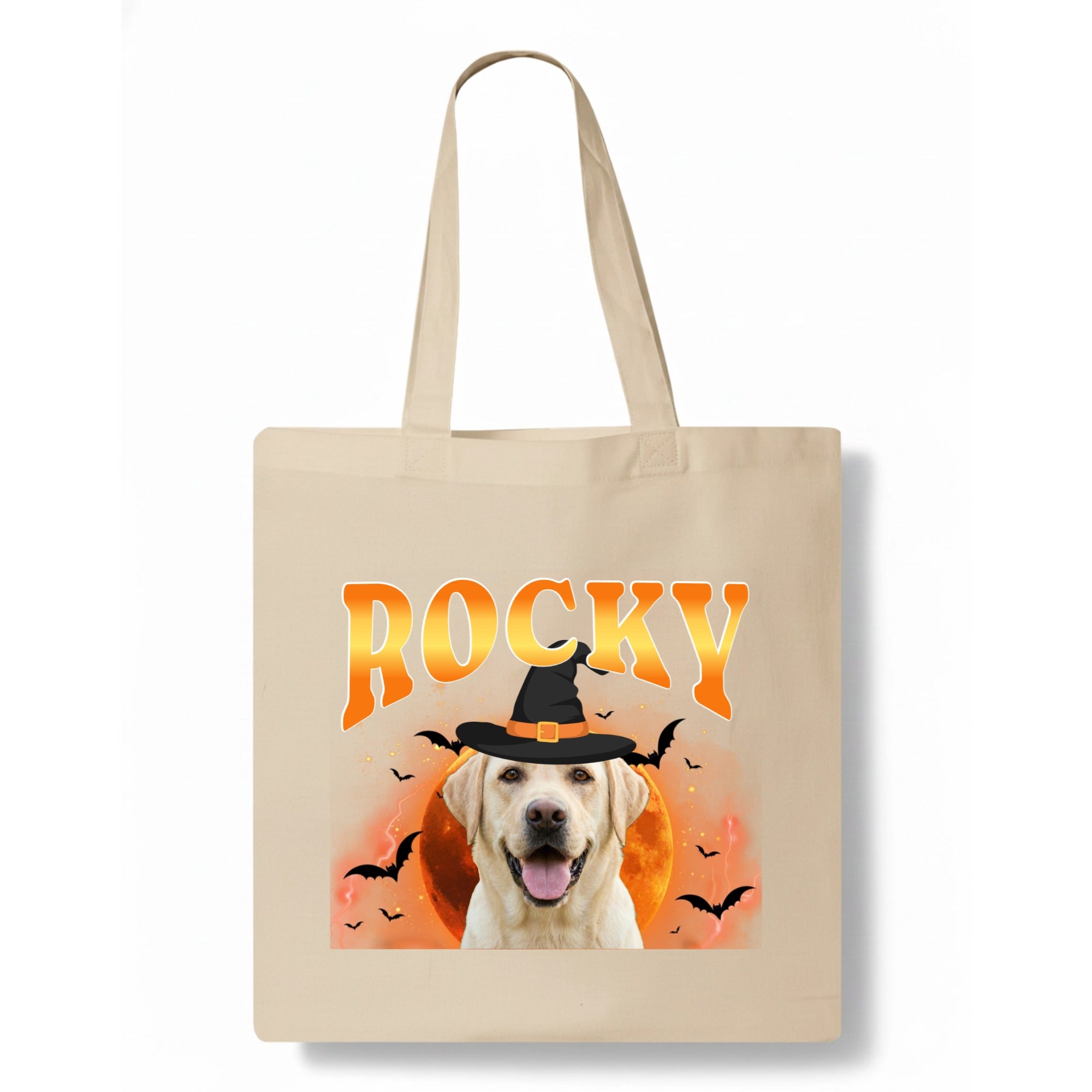 Halloween Bootleg Pet Portrait Tote Bag hero product mockup