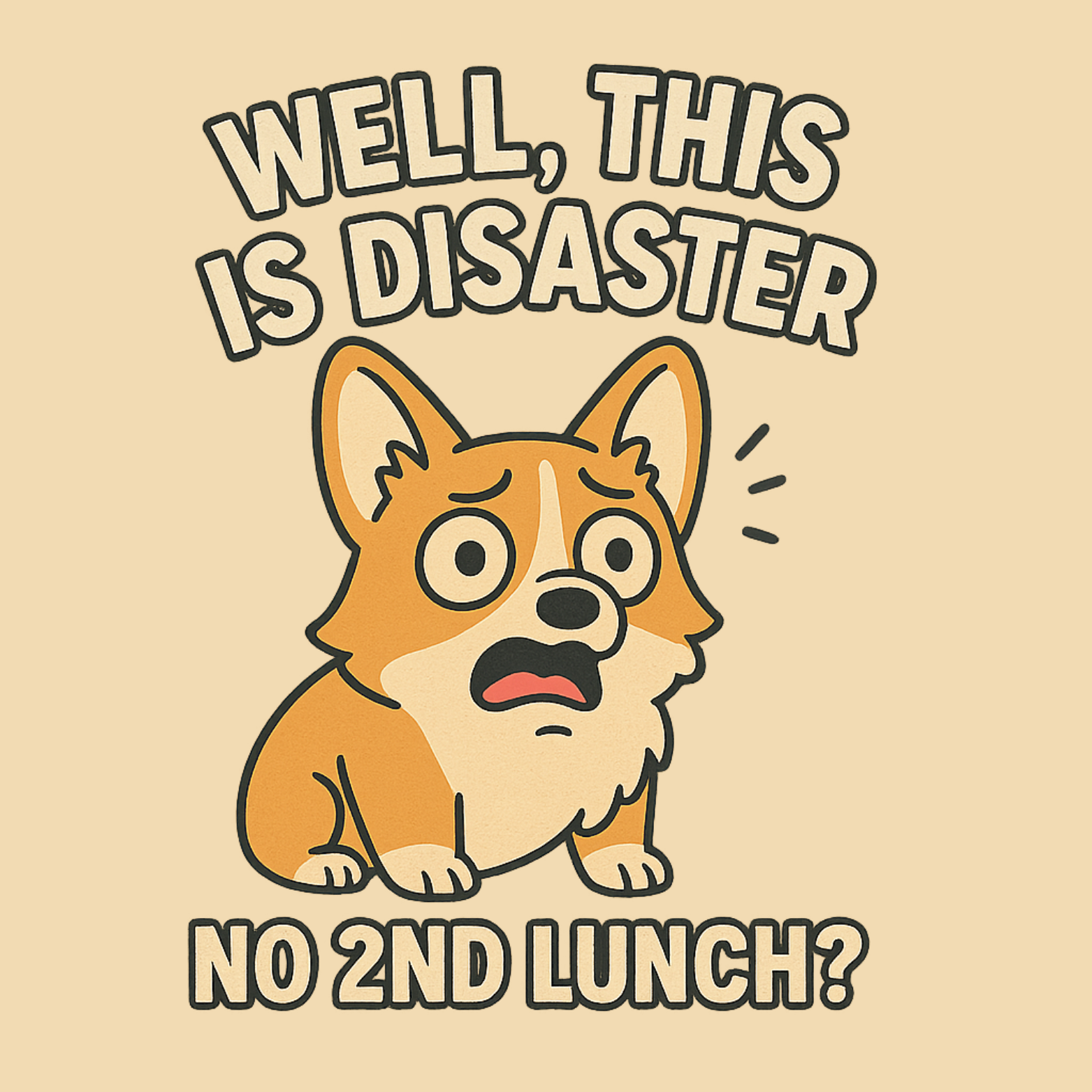 Funny Corgi Hoodie – Well, This Is Disaster No 2nd Lunch Dog Graphic Sweatshirt