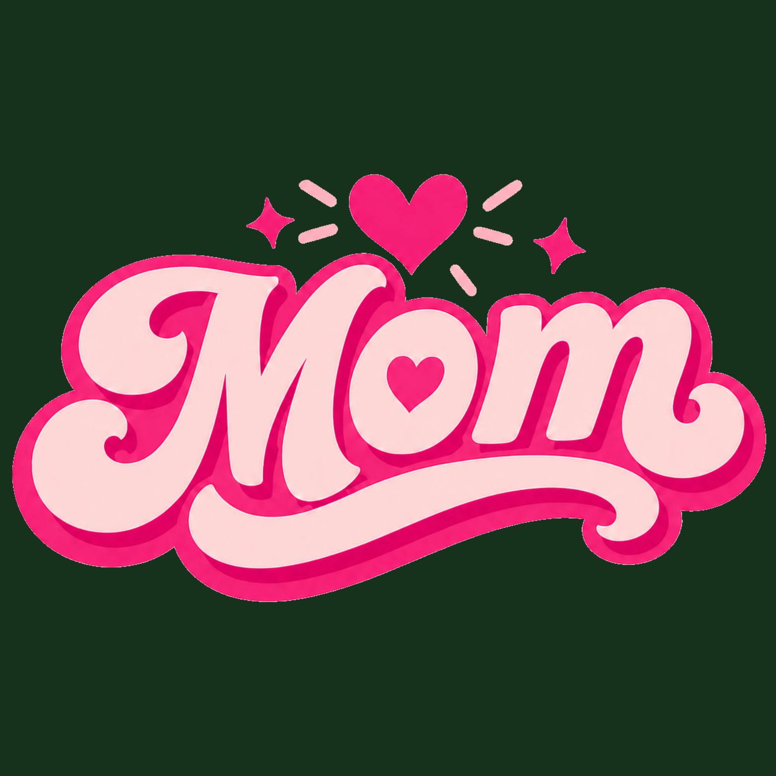 Mom Heart Crewneck Sweatshirt - Forest Green design preview