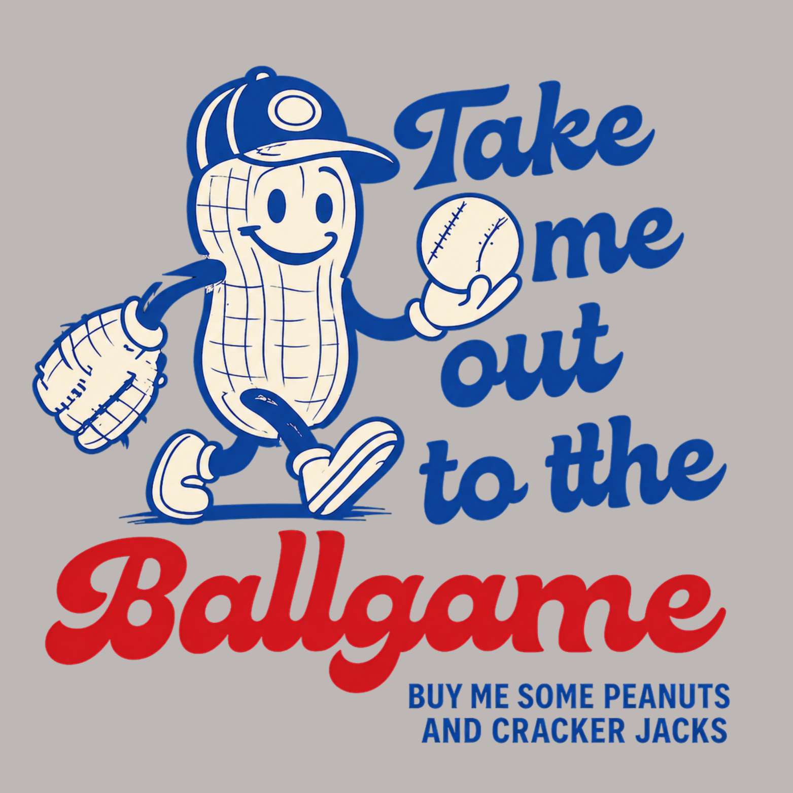 Take Me Out To The Ballgame Women's Ultra-Premium Triblend T-Shirt - Heather Grey design preview