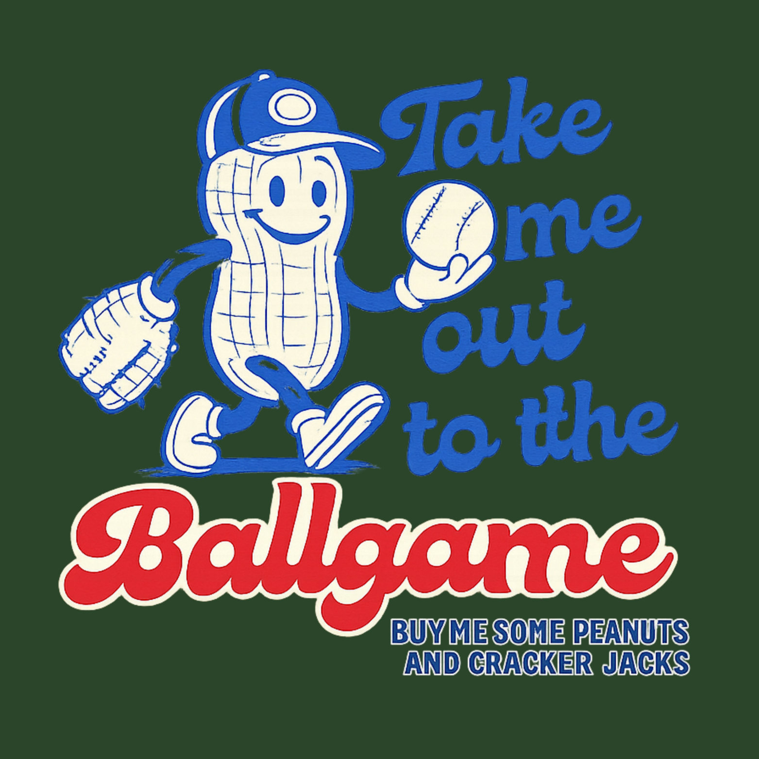 Take Me Out To The Ballgame Hoodie - Forest Green design preview