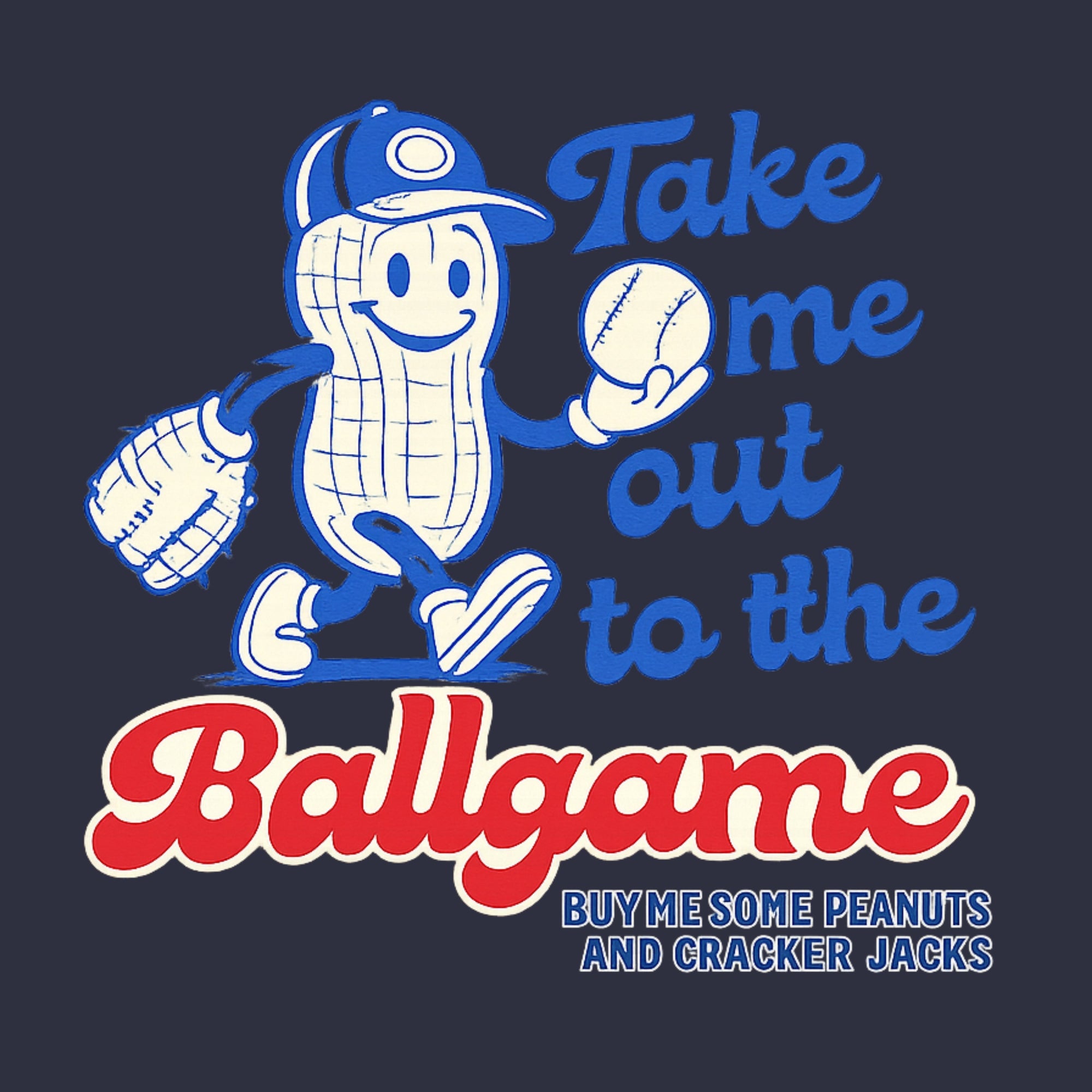 Take Me Out To The Ballgame Youth Hoodie - Navy design preview