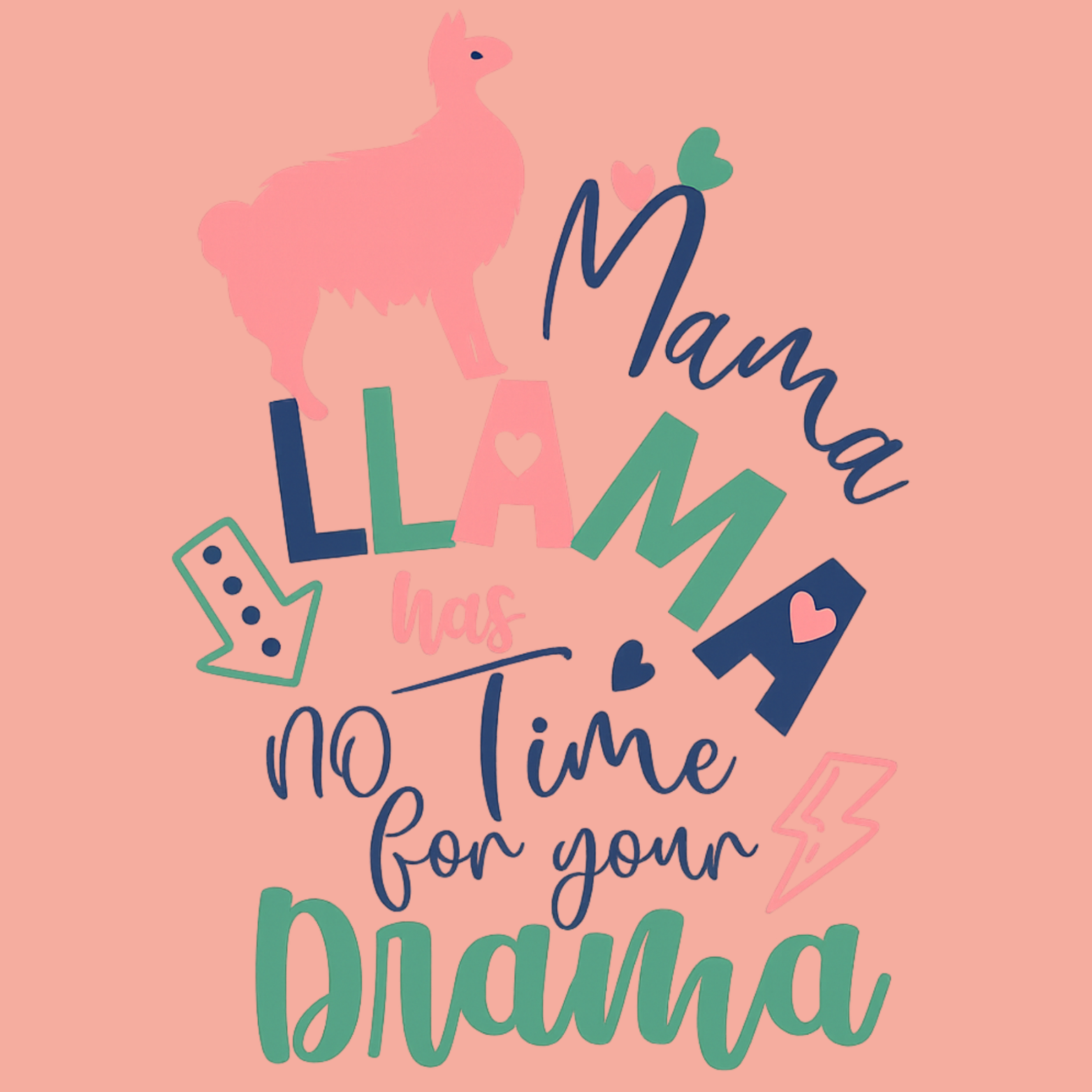 Mama Llama Women's Premium Racerback Tank - Desert Pink design preview
