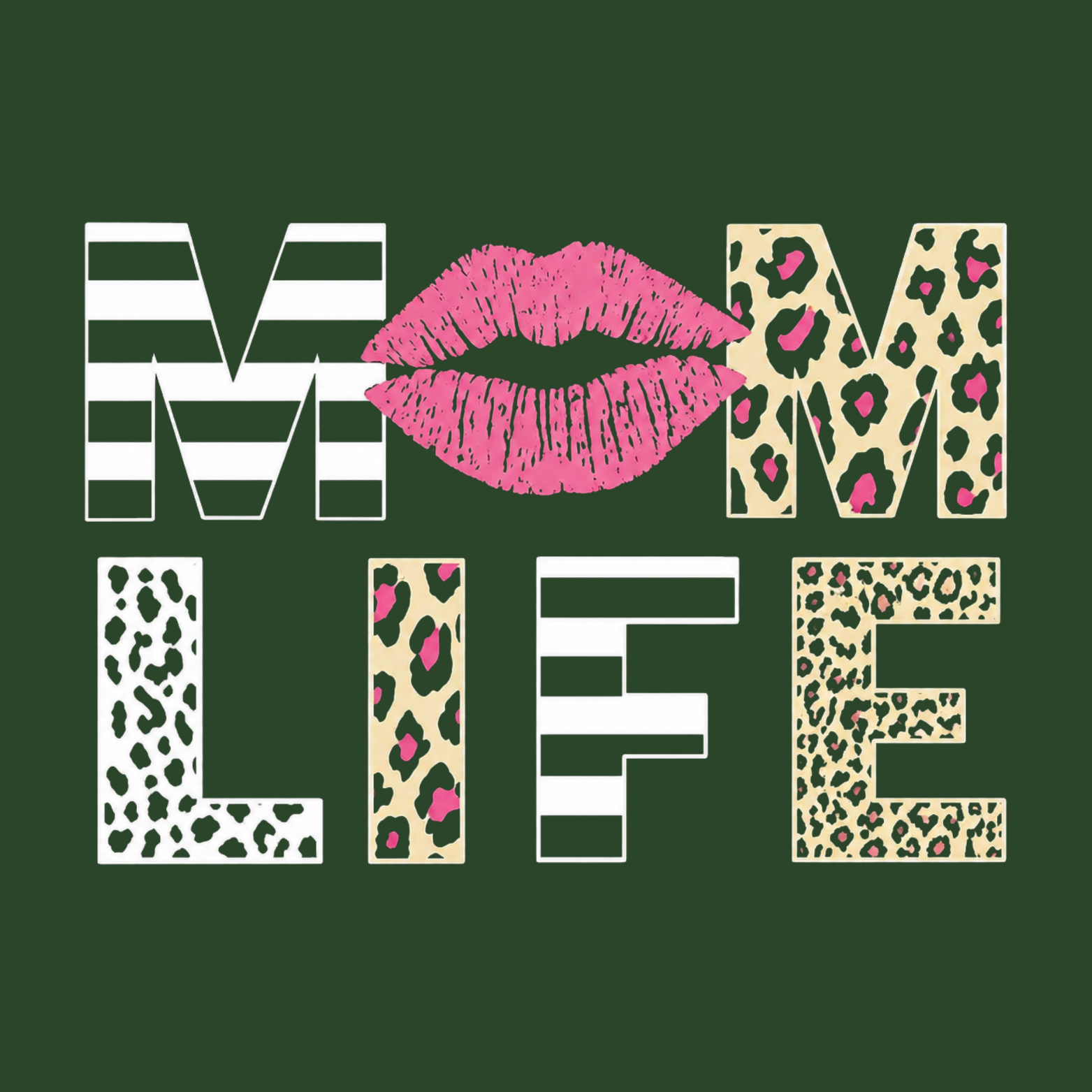 Mom Life Hoodie - Forest Green design preview