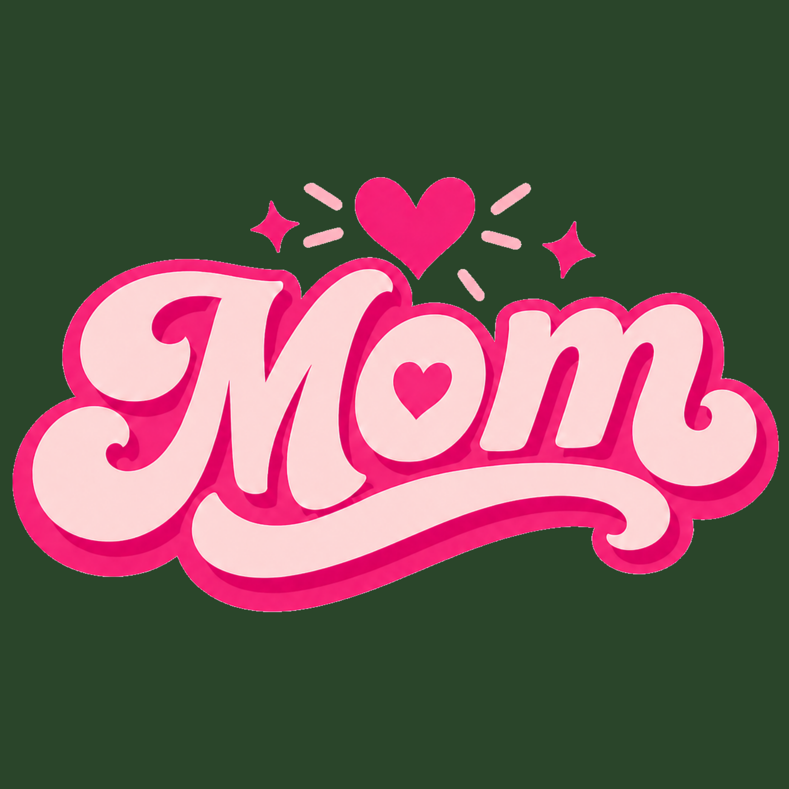 Mom Heart Hoodie - Forest Green design preview