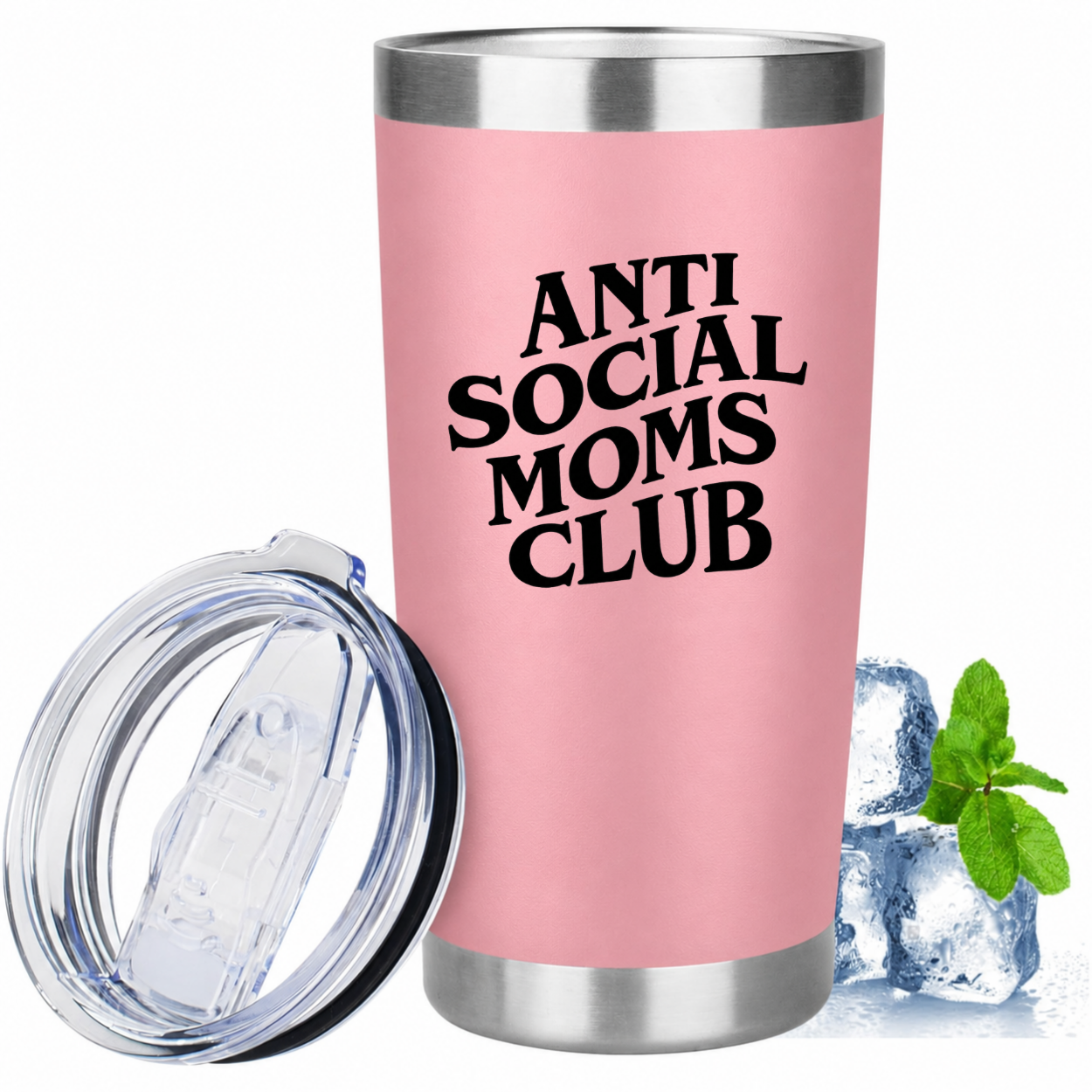 Anti Social Moms Club 20oz Tumbler - Pink mockup