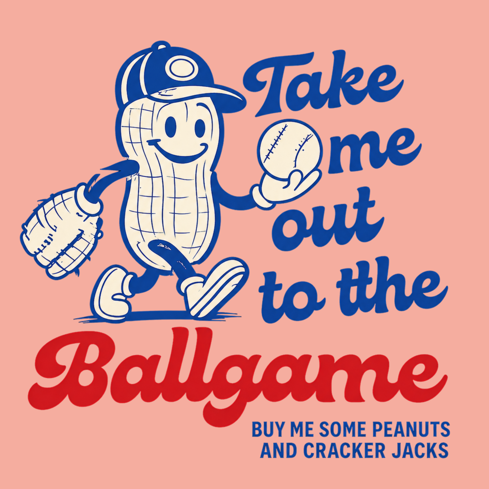 Take Me Out To The Ballgame Women's Racerback Tank - Desert Pink design preview