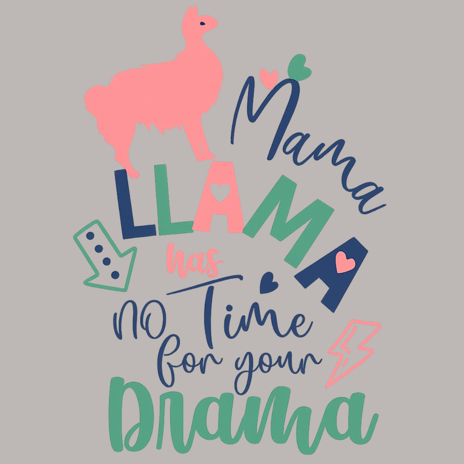 Mama Llama Women's Ultra-Premium Triblend T-Shirt - Heather Grey design preview