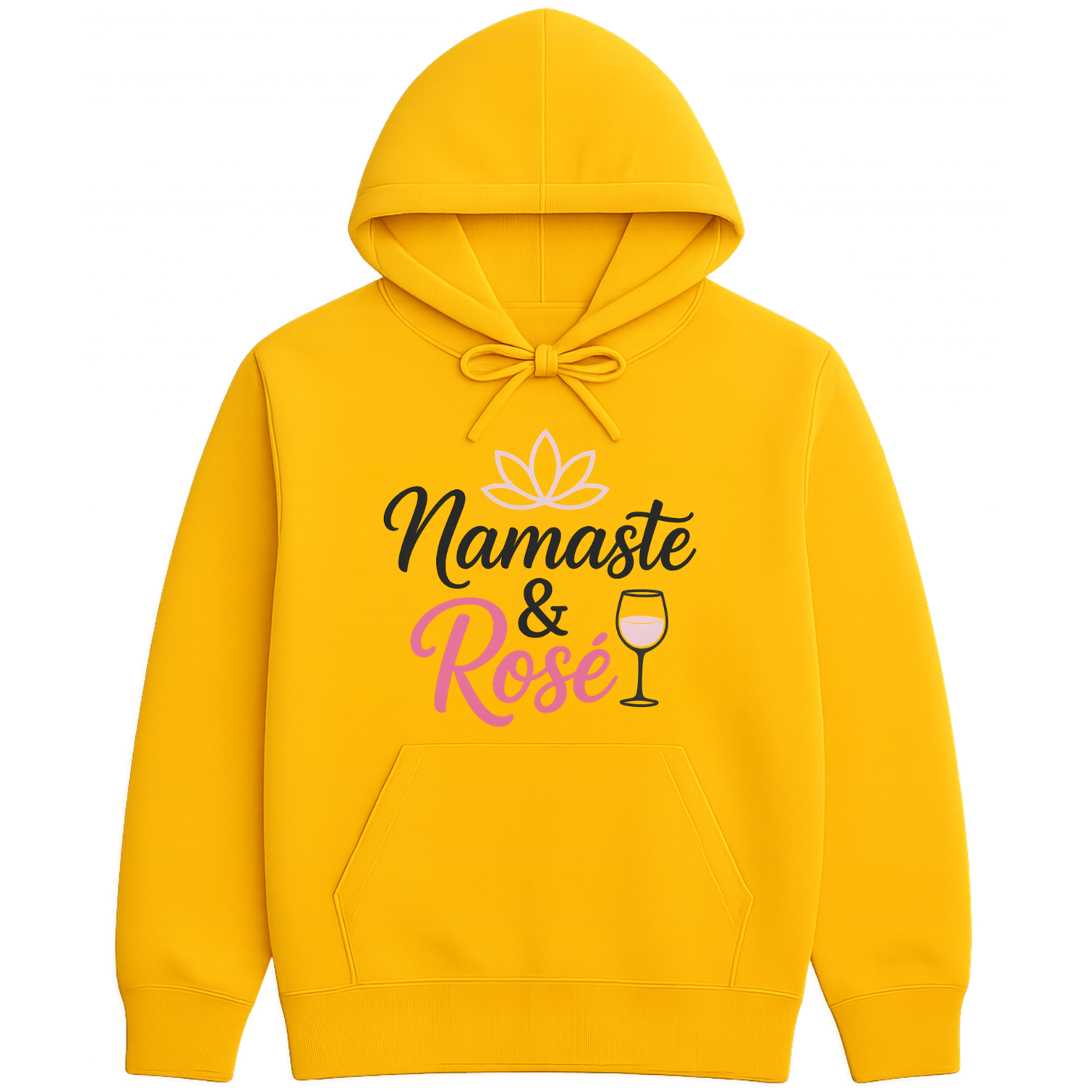 Namaste And Rose Hoodie - Yellow