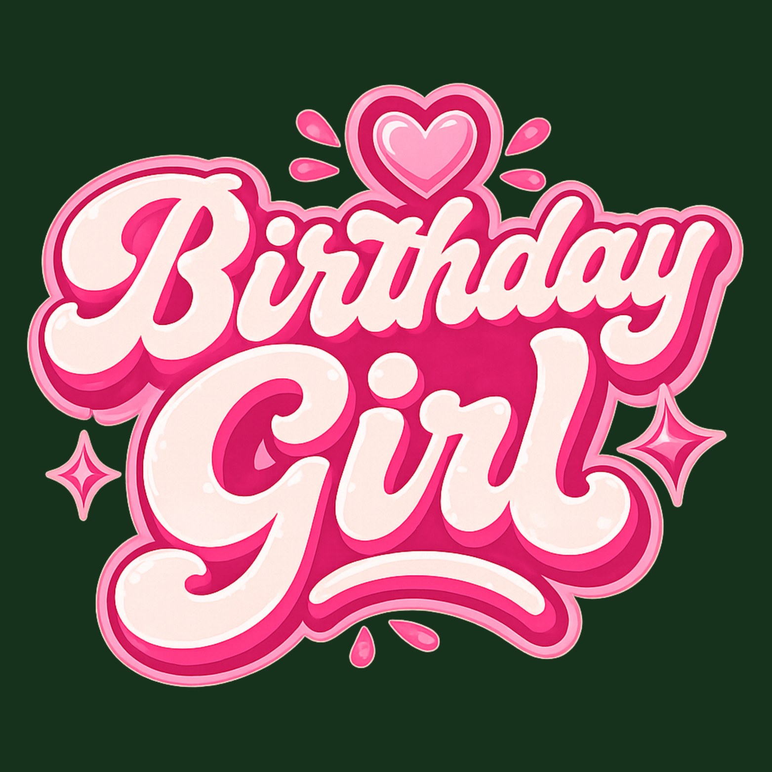 Birthday Girl Crewneck Sweatshirt - Forest Green design preview