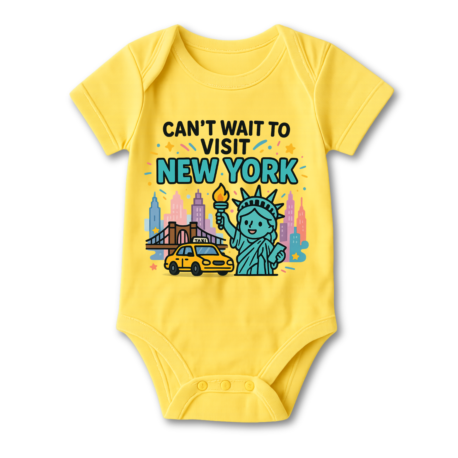 Can't Wait To Visit New York Baby Onesie color variation 5