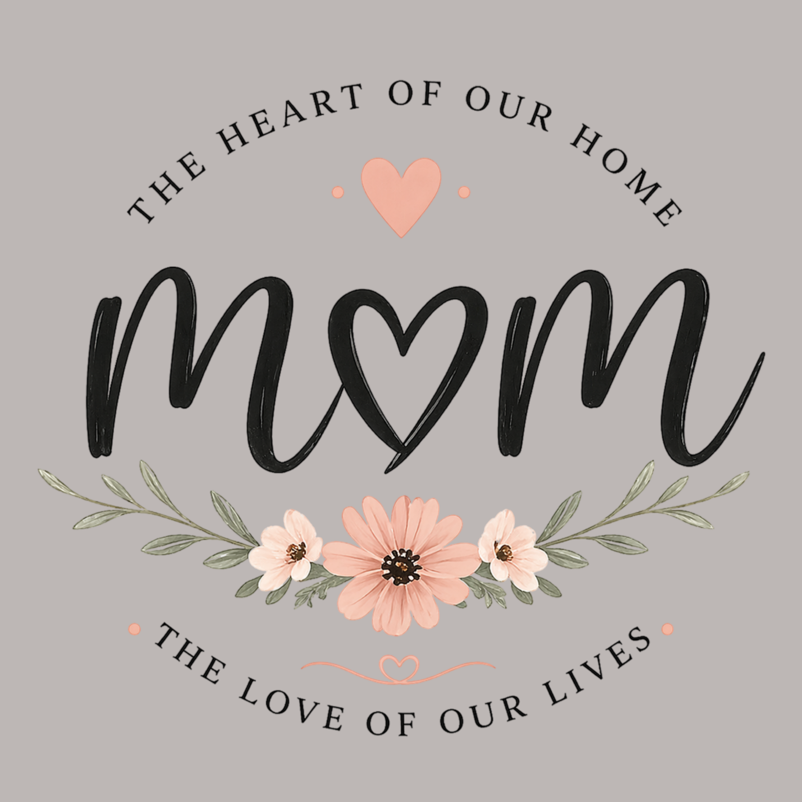 Mom The Heart Of Our Home Women's Ultra-Premium Triblend T-Shirt - Heather Grey design preview