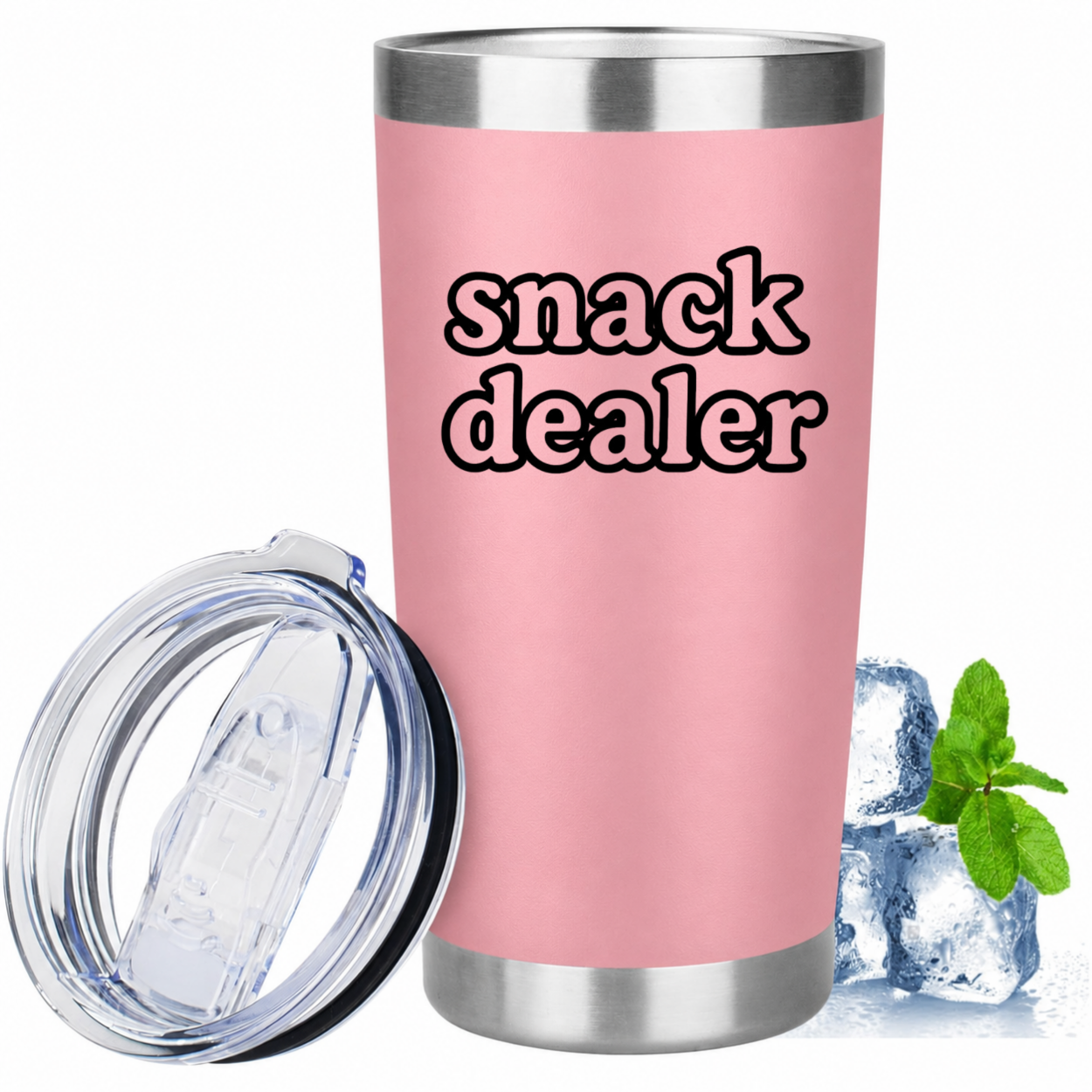 Mom Snack Dealer 20oz Tumbler - Pink mockup