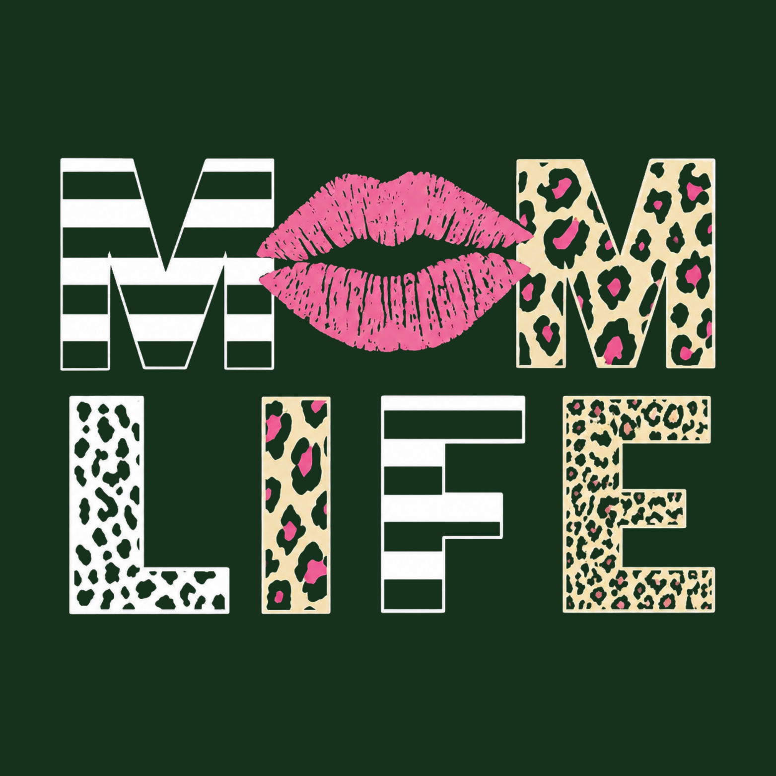 Mom Life Crewneck Sweatshirt - Forest Green design preview