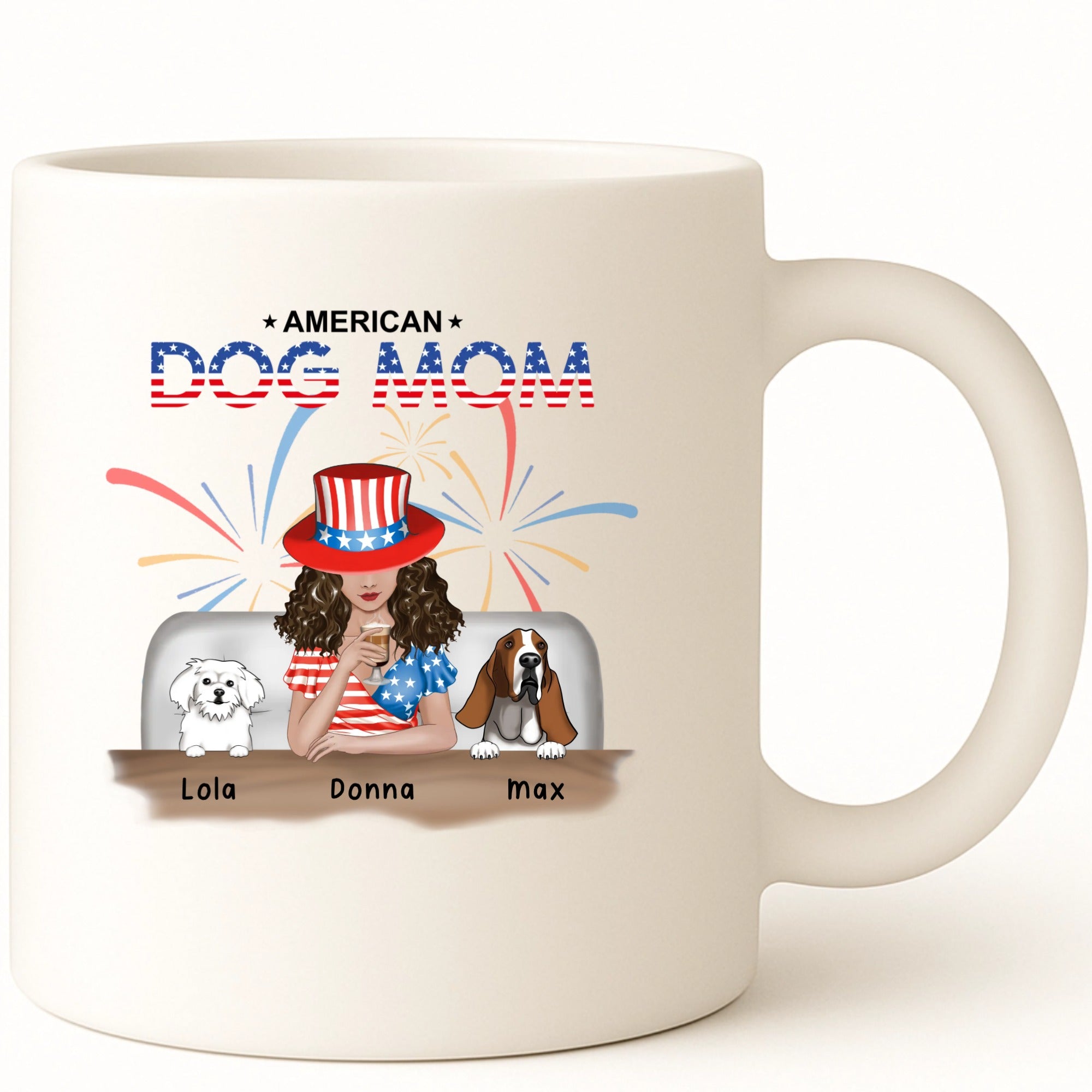 American Dog Mom Coffee Mug hero product mockup