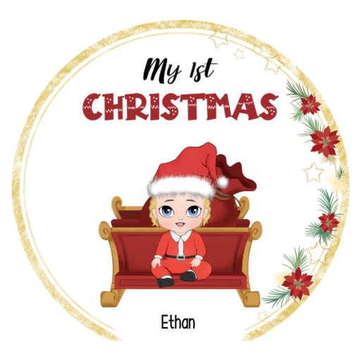 My 1st Christmas Baby Onesie color variation 1
