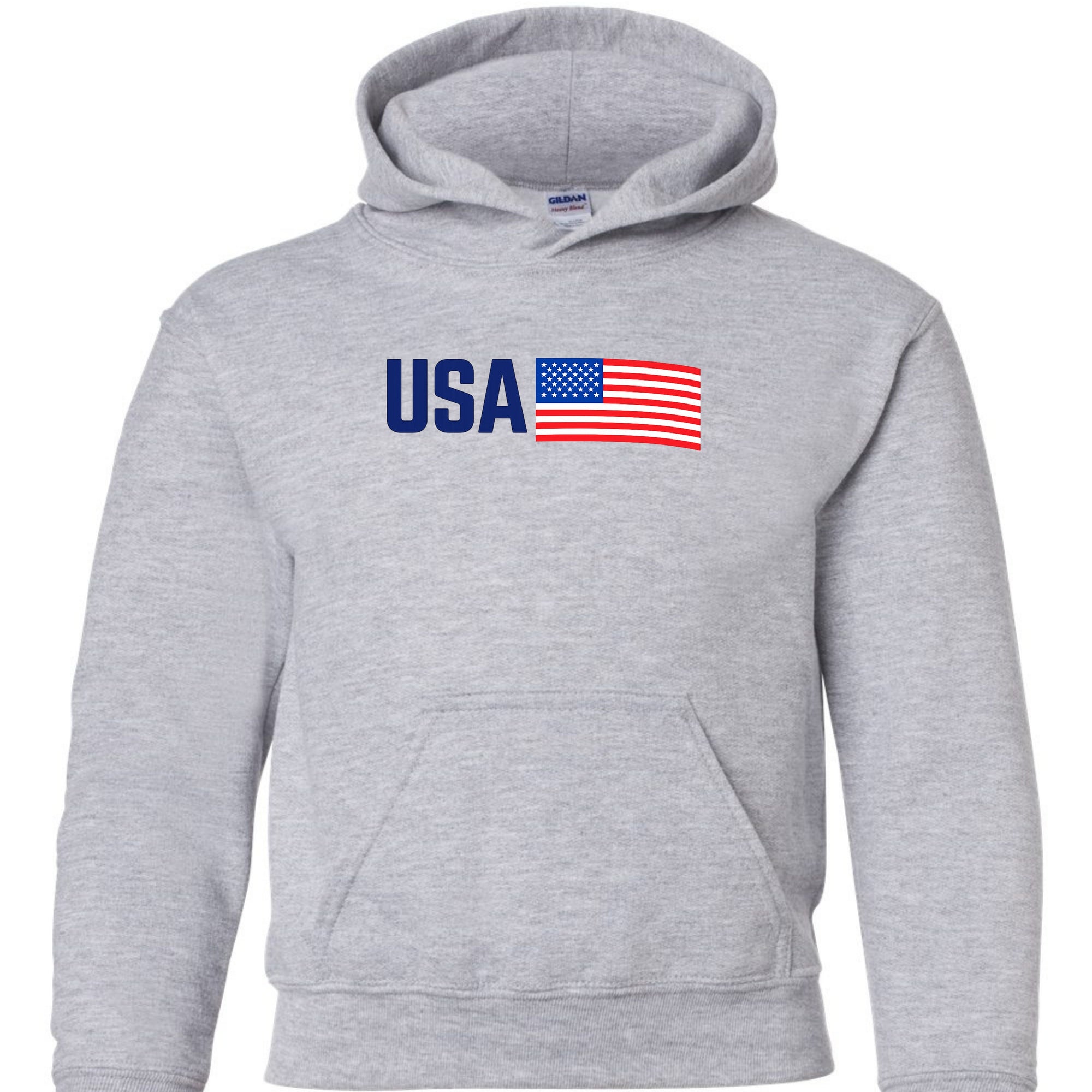 USA Youth Hoodie - Sports Grey front mockup