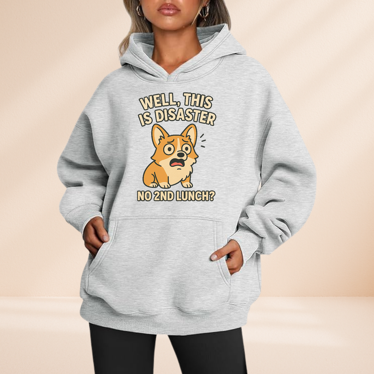 Funny Corgi Hoodie – Well, This Is Disaster No 2nd Lunch Dog Graphic Sweatshirt