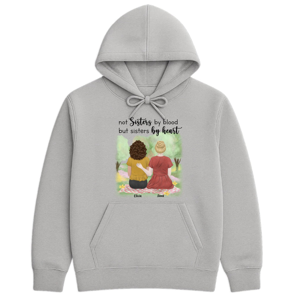 Friends and Sisters by heart Hoodie hero product mockup