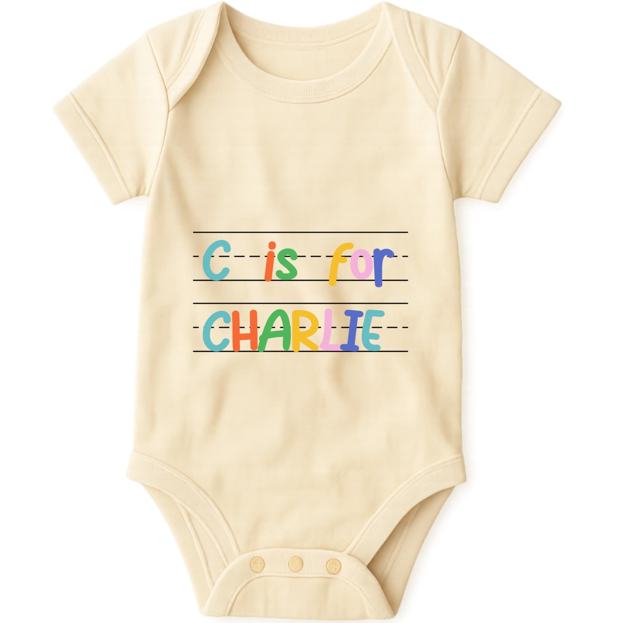 Y is for Your Name Baby Onesie hero product mockup