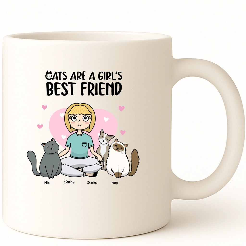 Cats are a girl's best friend Coffee Mug hero product mockup