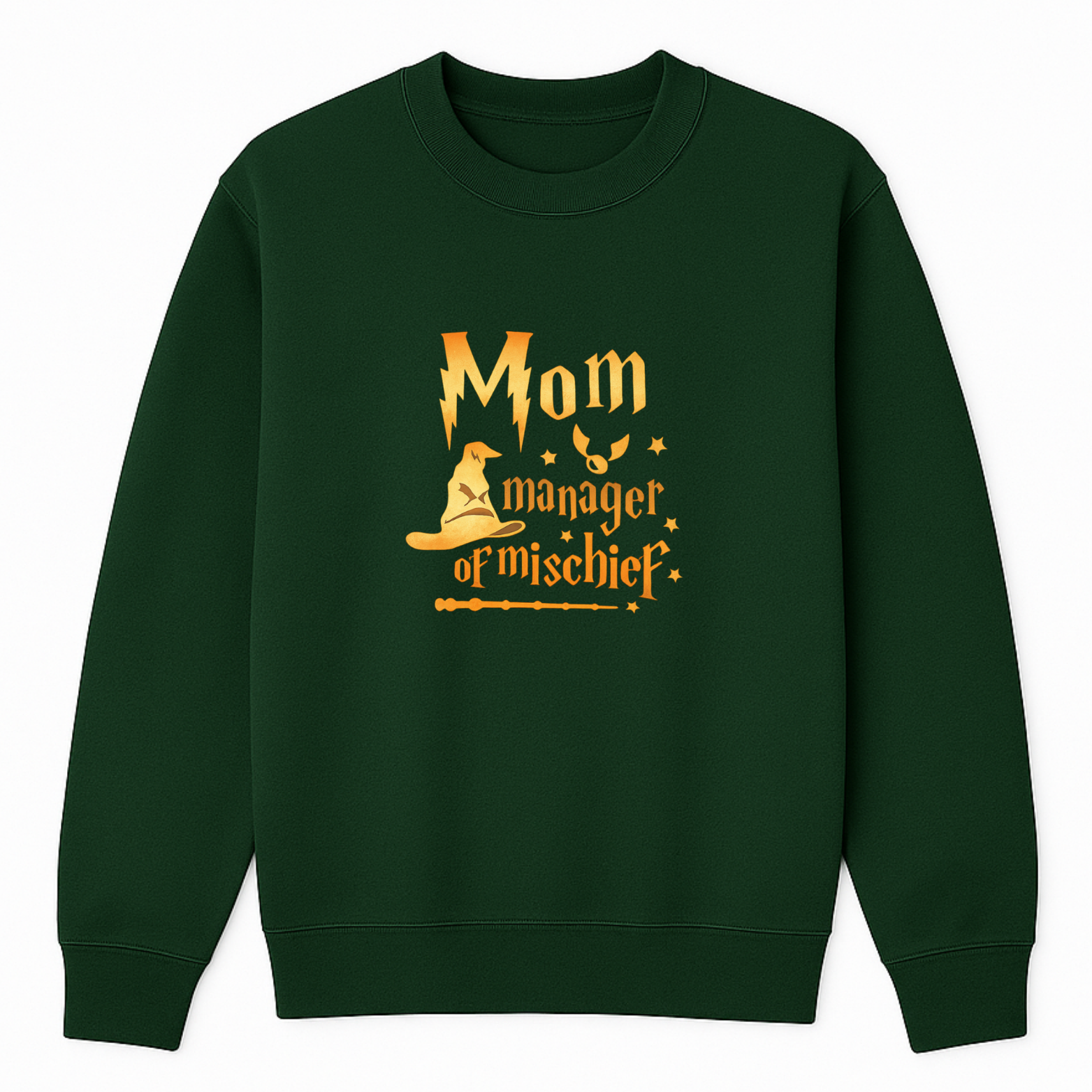 Mom Manager Of Mischief Crewneck Sweatshirt - Pink mockup