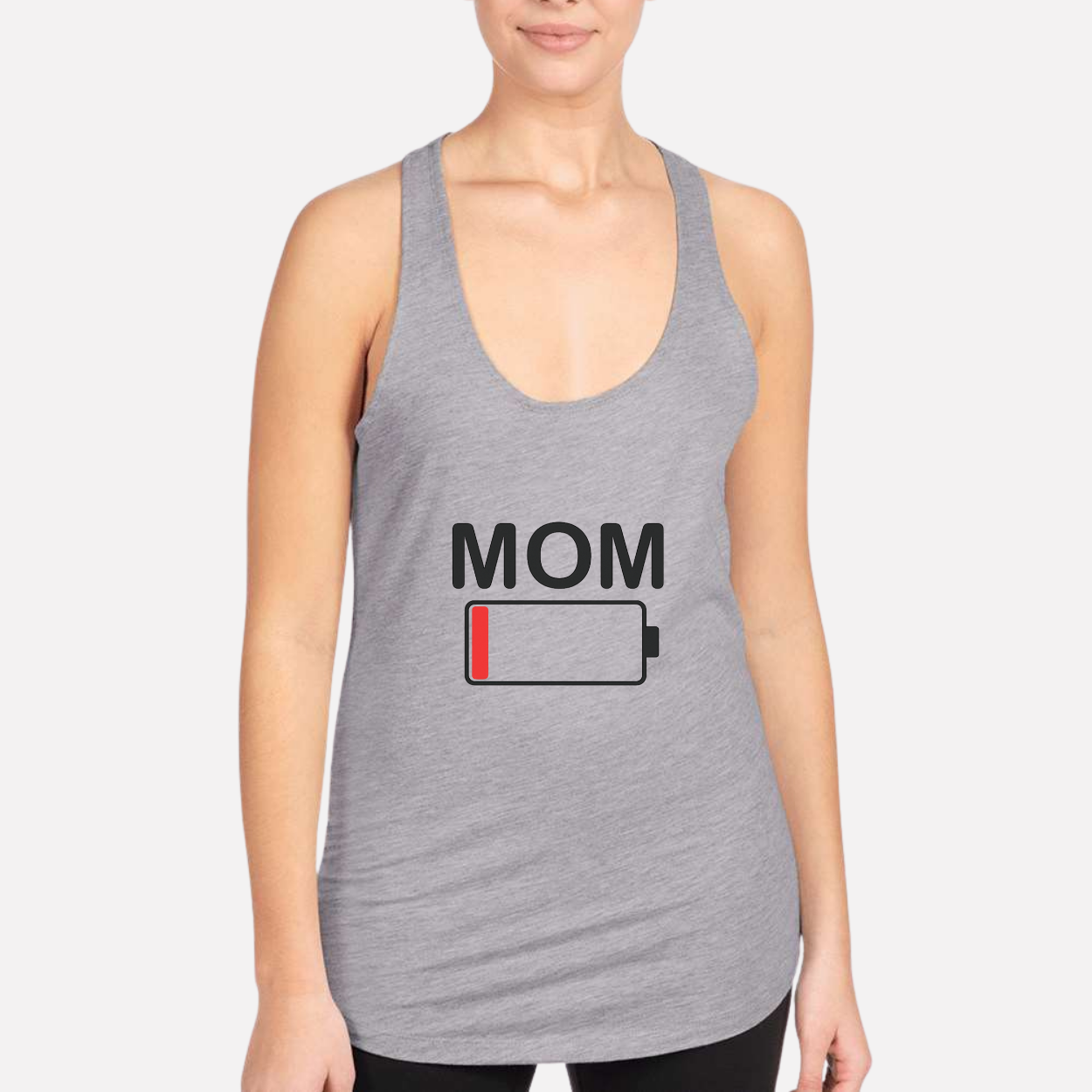 Mom Battery Low Women's Racerback Tank color variation 6