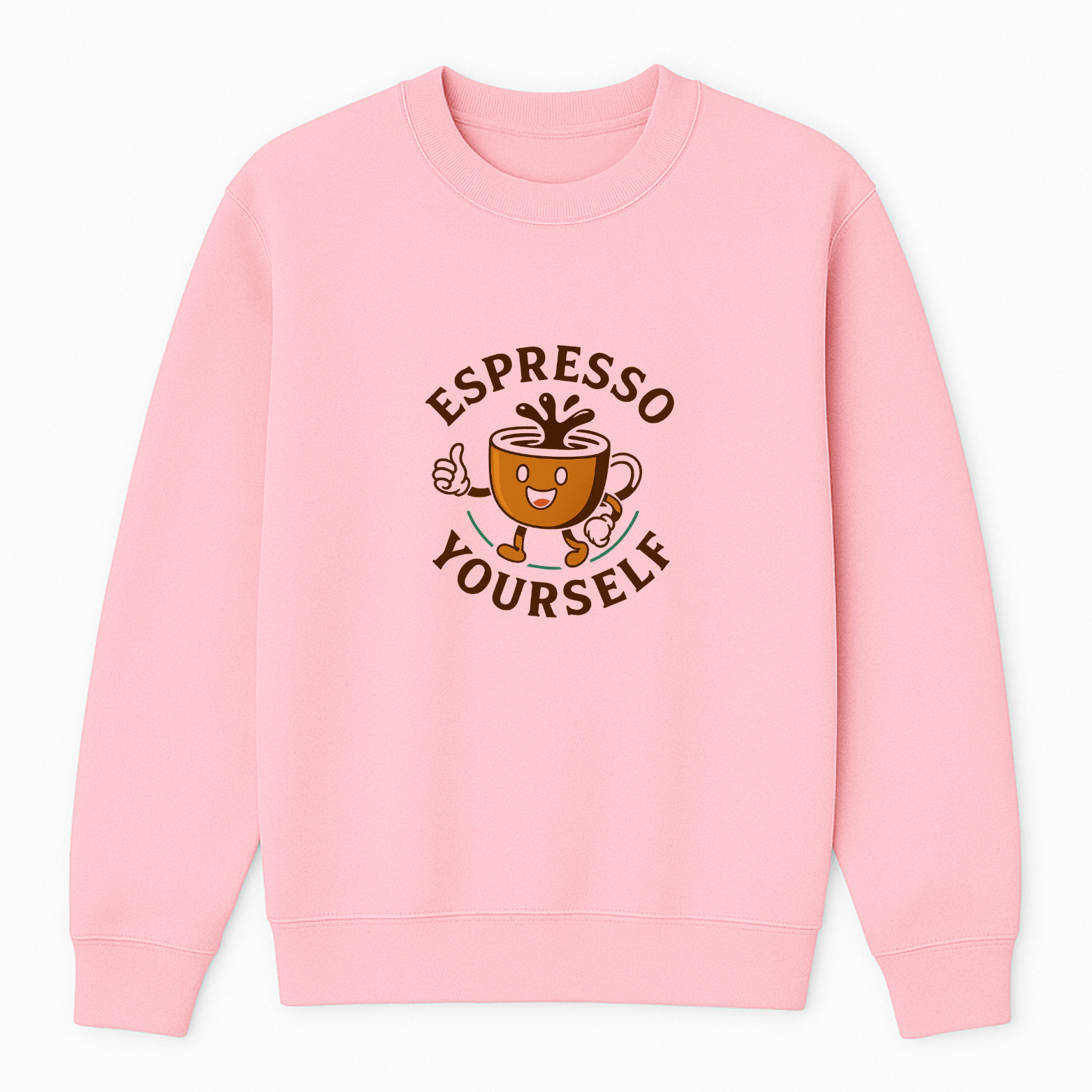 Espresso Yourself Crewneck Sweatshirt - Pink mockup