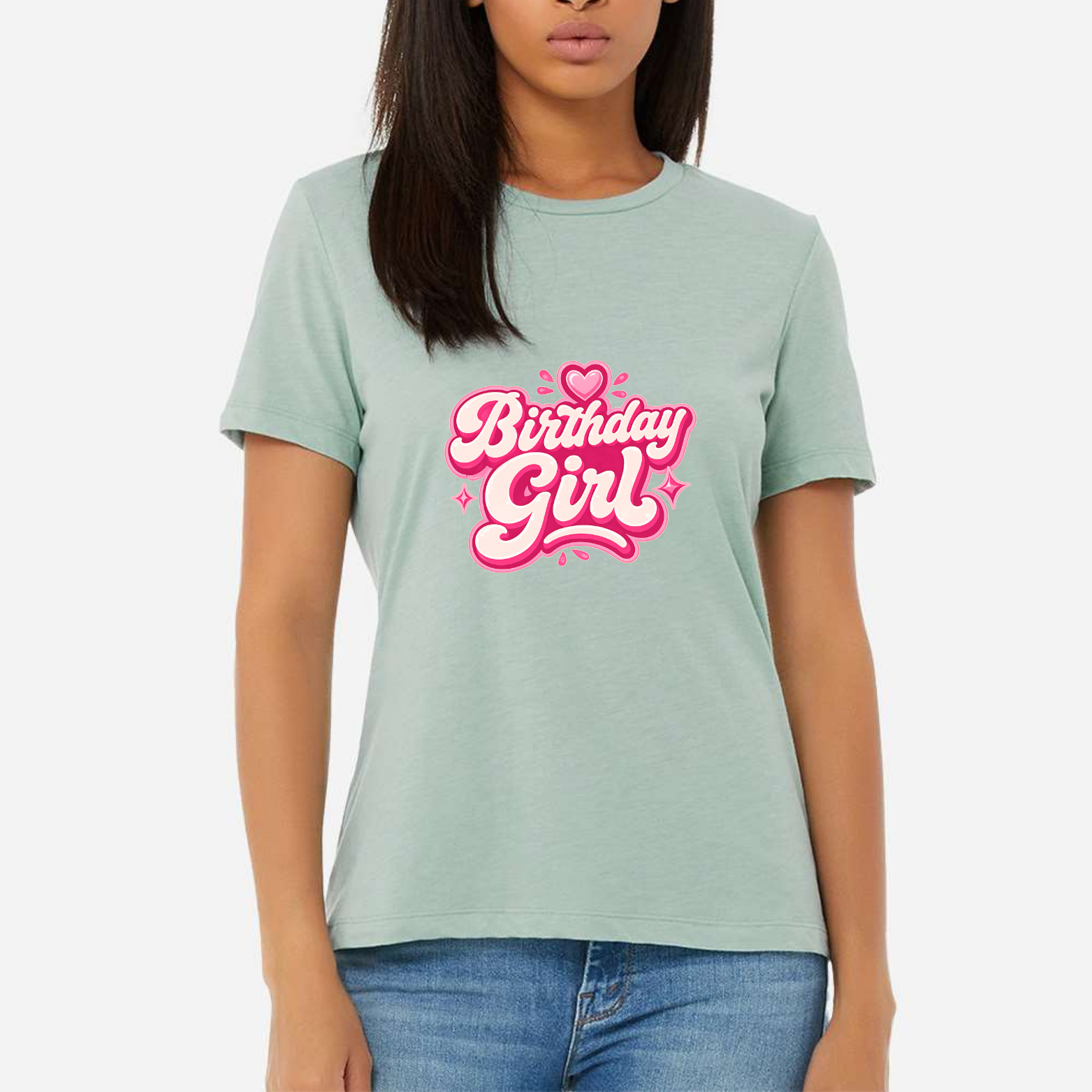Birthday Girl Women's Ultra-Premium Triblend T-Shirt - Mint front mockup