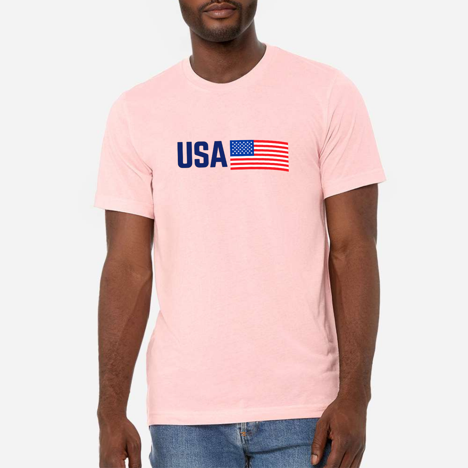 USA Classic T-Shirt - Light Pink front mockup