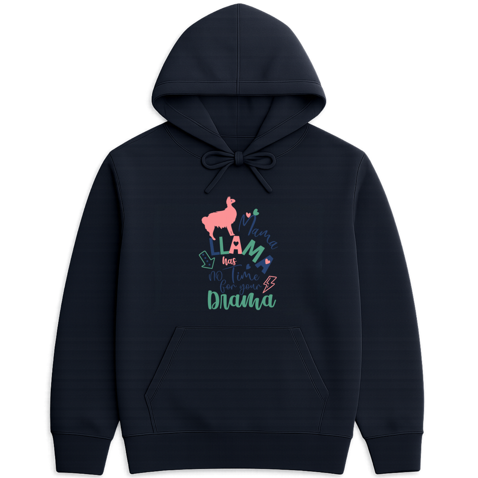 Mama Llama Hoodie - Navy mockup